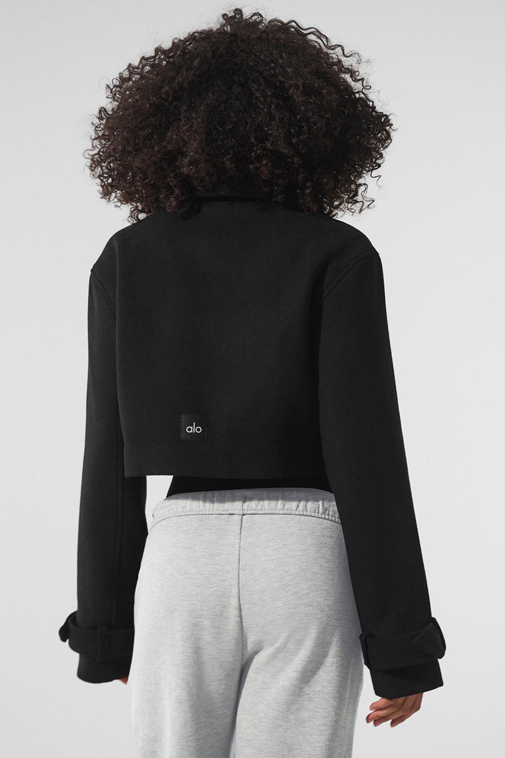 Καμπαρντινα γυναικεια Alo Yoga Wool Cropped Metro μαυρα | Greece  CLKYP-6125