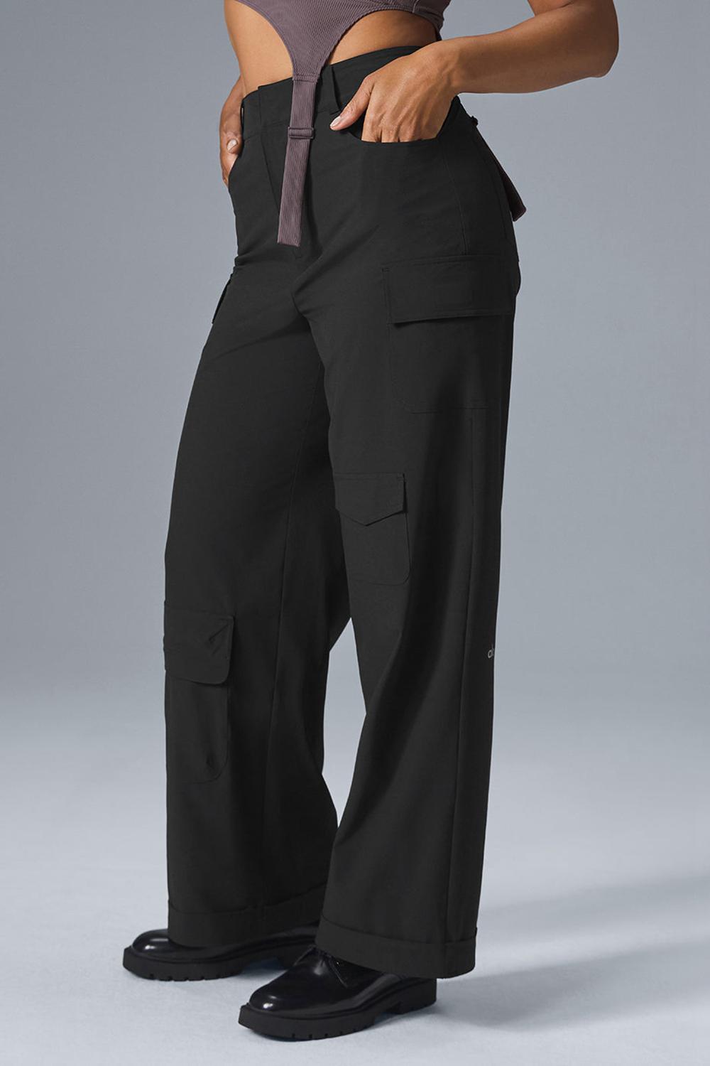 Παντελονι γυναικεια Alo Yoga Workwear Cargo μαυρα | Greece  ZNQMB-5098