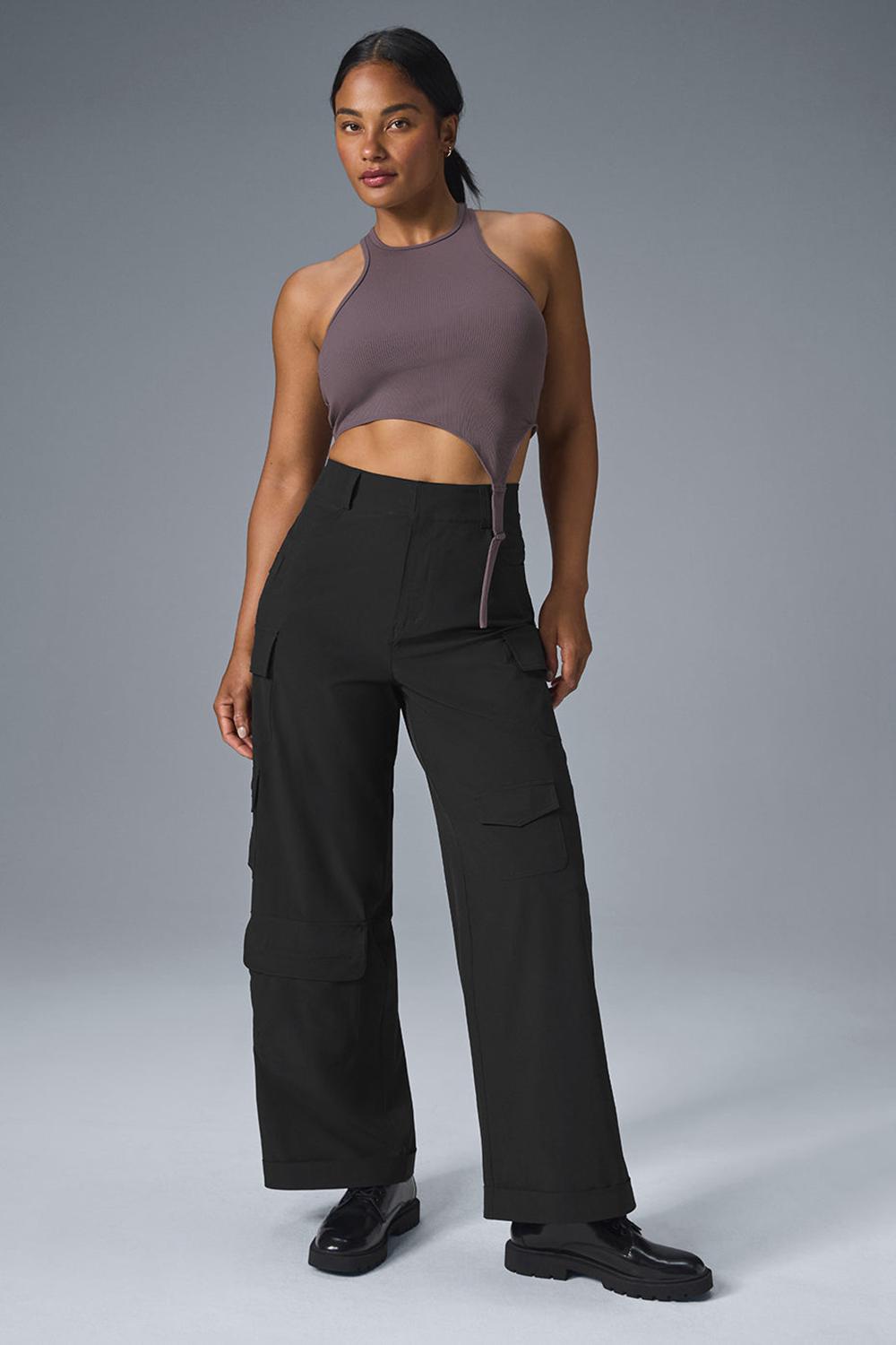 Παντελονι γυναικεια Alo Yoga Workwear Cargo μαυρα | Greece  ZNQMB-5098