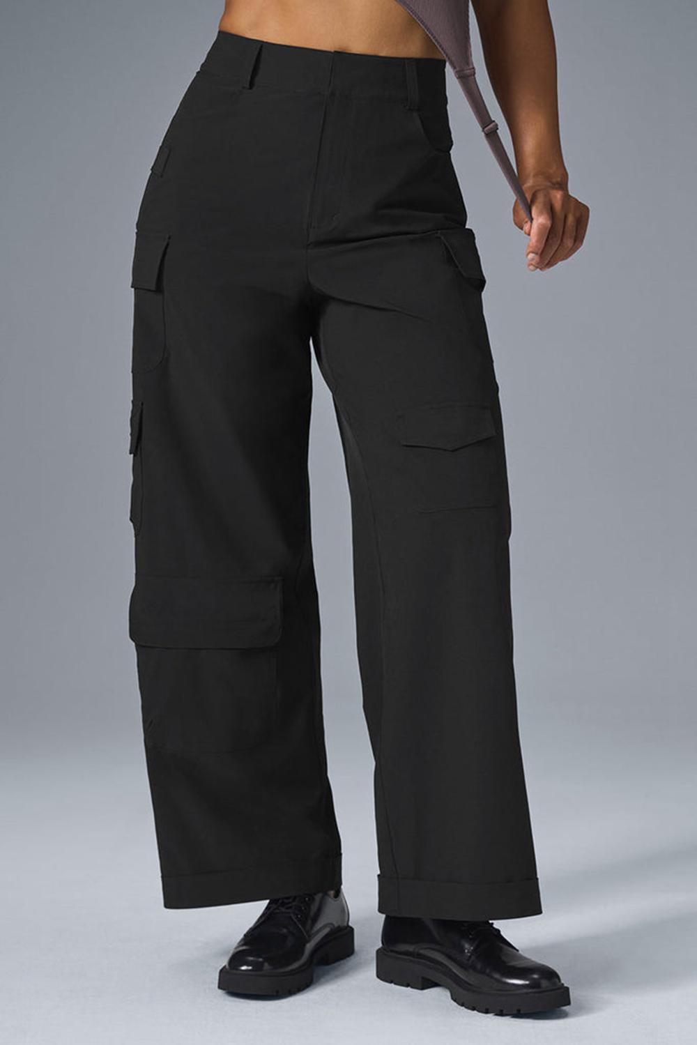 Παντελονι γυναικεια Alo Yoga Workwear Cargo μαυρα | Greece  ZNQMB-5098
