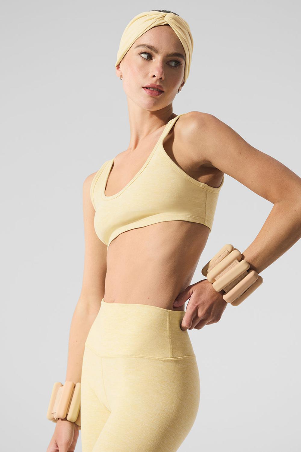Αθλητικο Σουτιεν γυναικεια Alo Yoga Alosoft Center Stage Warm Butter Heather | Greece  HCZBV-9582