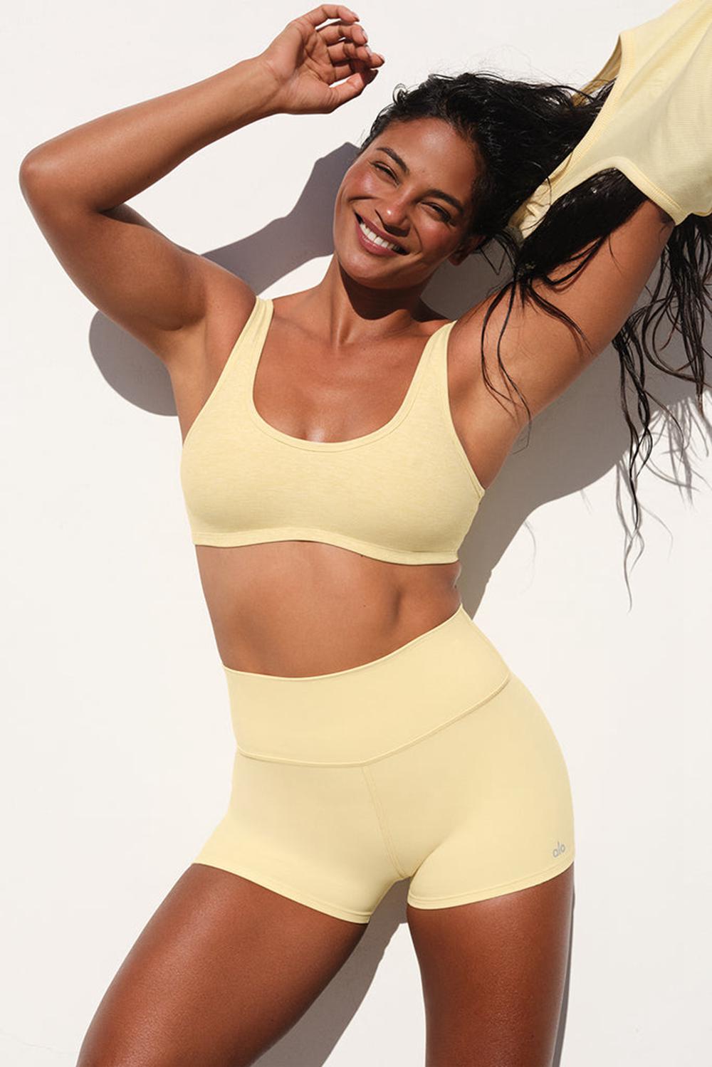 Αθλητικο Σουτιεν γυναικεια Alo Yoga Alosoft Center Stage Warm Butter Heather | Greece  HCZBV-9582