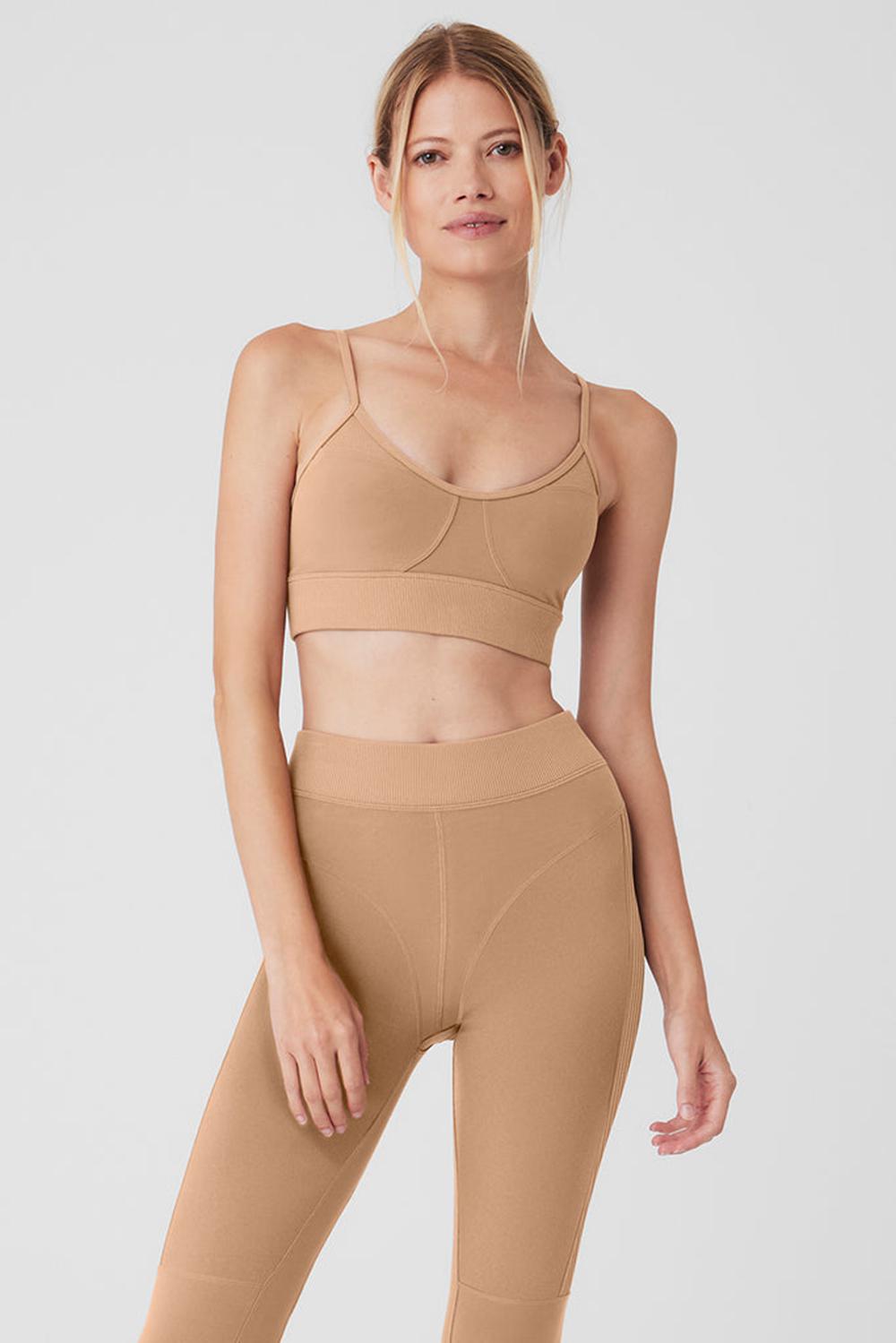 Αθλητικο Σουτιεν γυναικεια Alo Yoga Alosoft Head Start Toasted Almond | Greece  FUKAN-6729