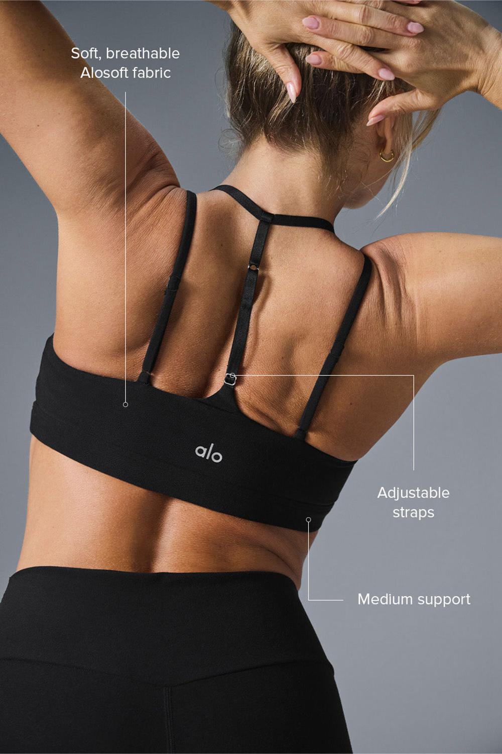 Αθλητικο Σουτιεν γυναικεια Alo Yoga Alosoft Spotlight μαυρα | Greece  OENKD-1970
