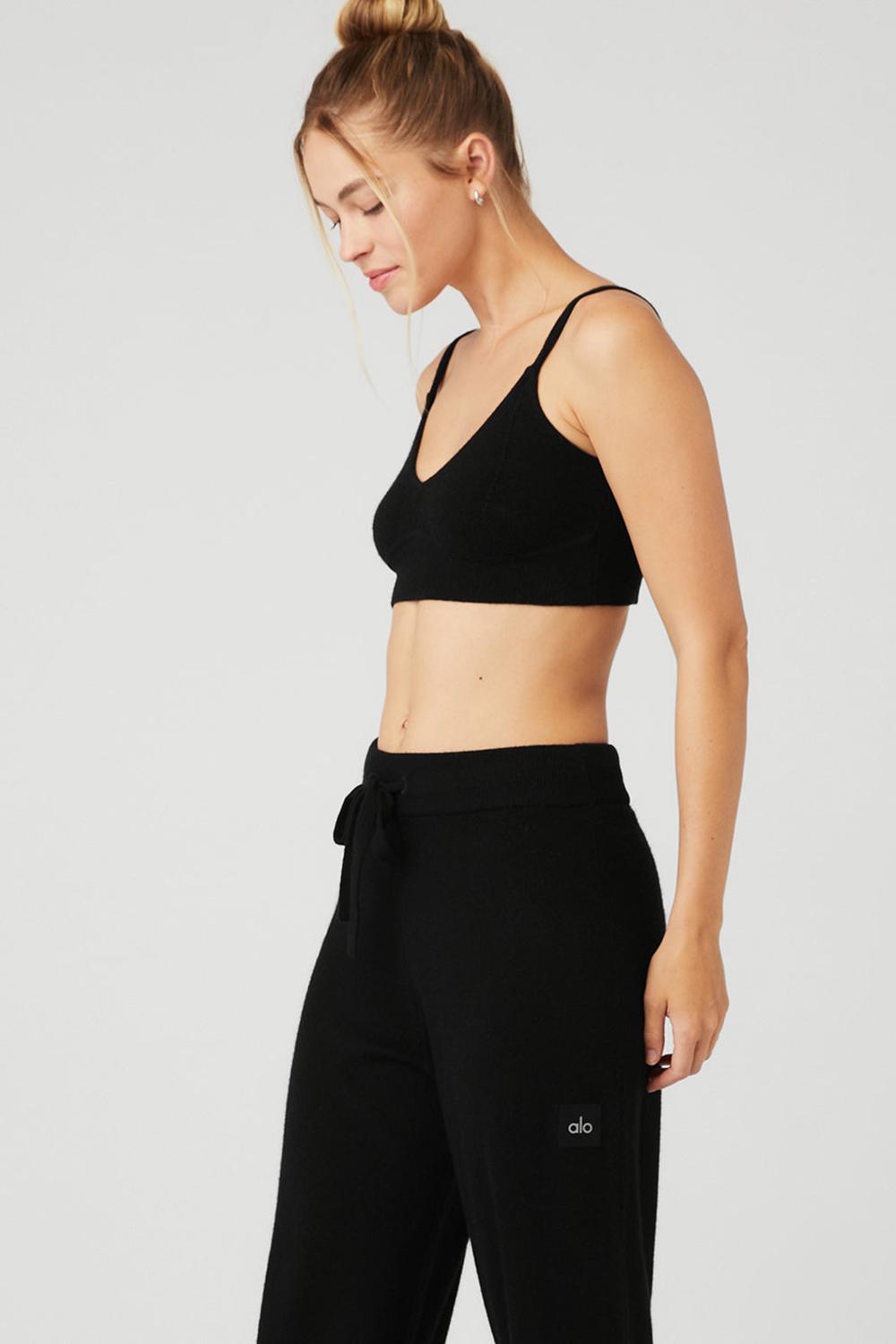Αθλητικο Σουτιεν γυναικεια Alo Yoga Cashmere Jet Set μαυρα | Greece  NRVAJ-5964