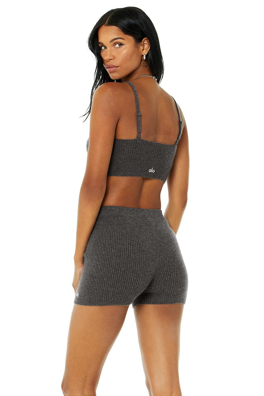 Αθλητικο Σουτιεν γυναικεια Alo Yoga Cashmere Ribbed Staycation γκρι | Greece  TXGCI-2048