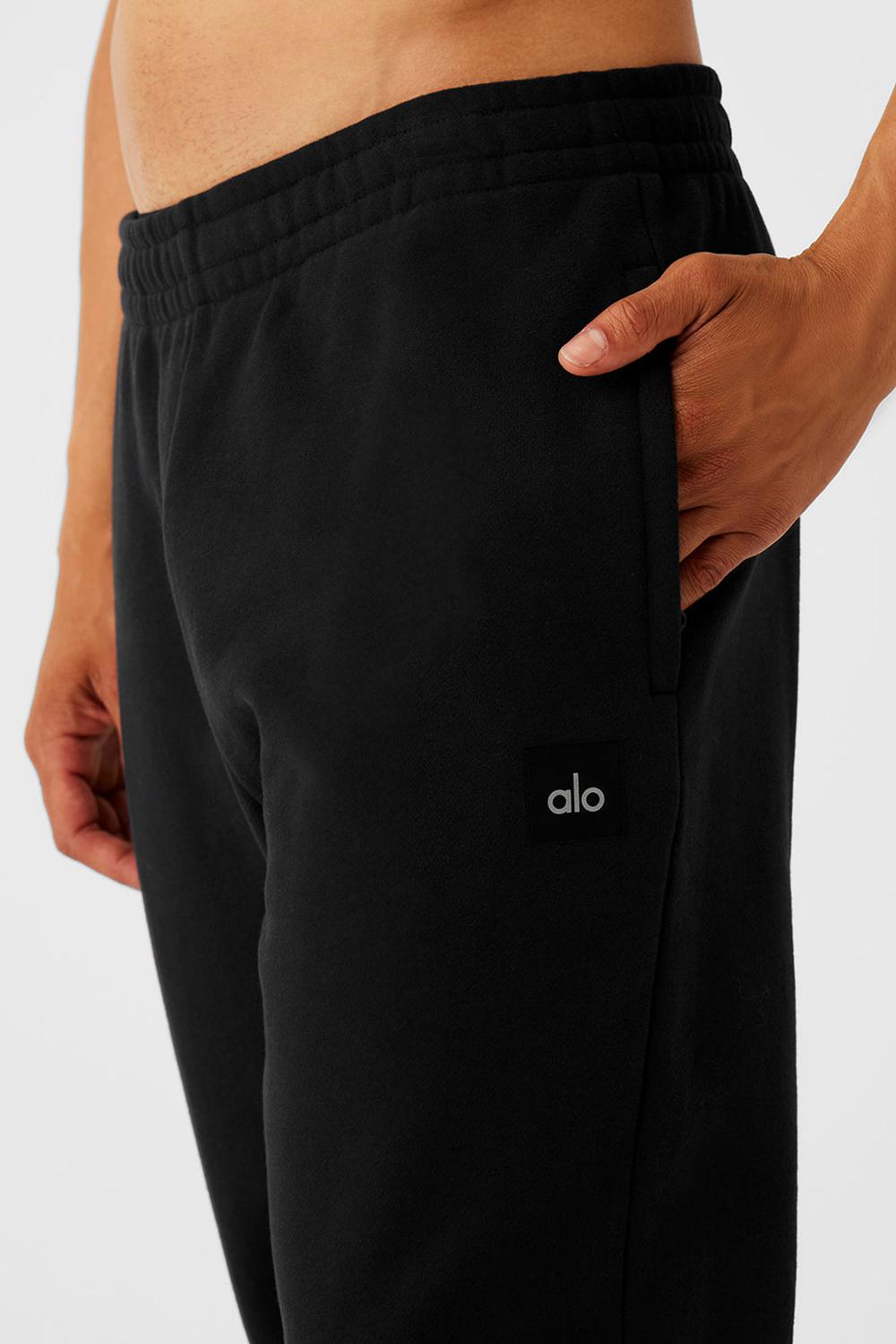 Παντελονι Φορμα ανδρικα Alo Yoga Cuffed Renown Heavy Weight μαυρα | Greece  AHXKO-5071