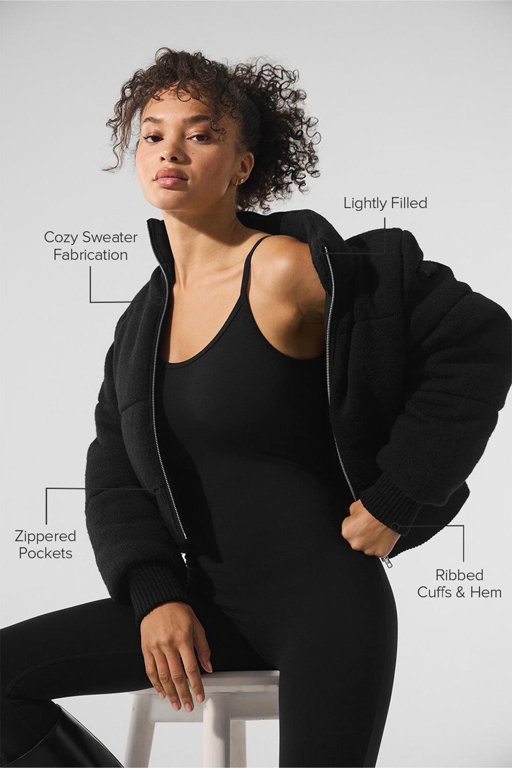 Μπουφαν Φουσκωτο γυναικεια Alo Yoga Darling Sweater μαυρα | Greece  BGPKQ-2318