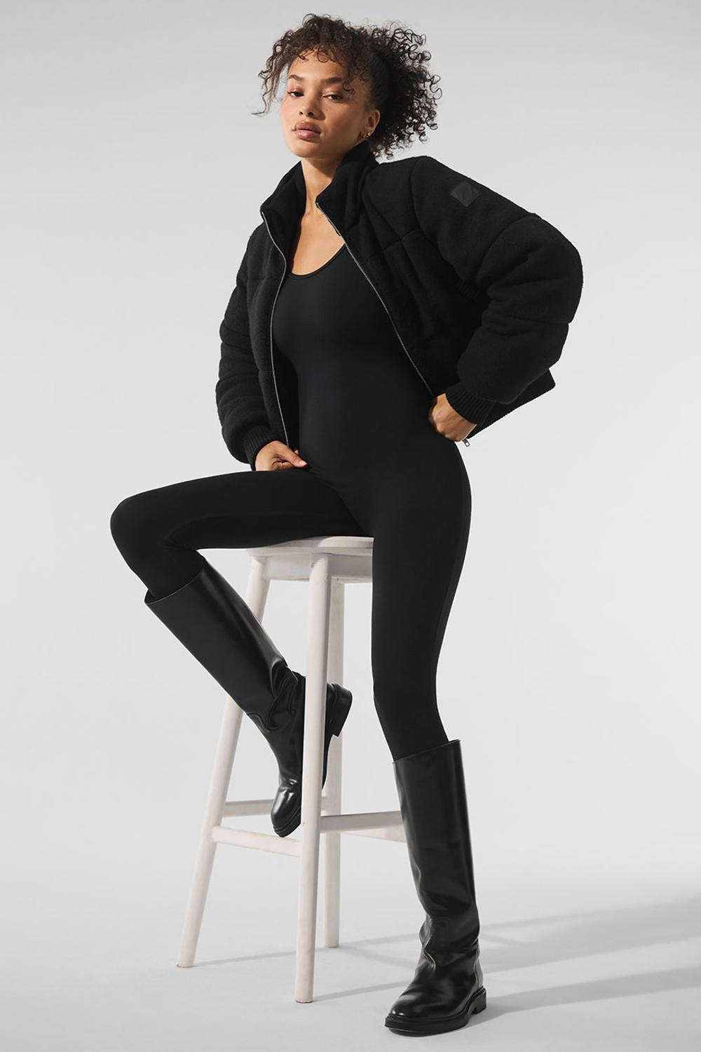 Μπουφαν Φουσκωτο γυναικεια Alo Yoga Darling Sweater μαυρα | Greece  BGPKQ-2318