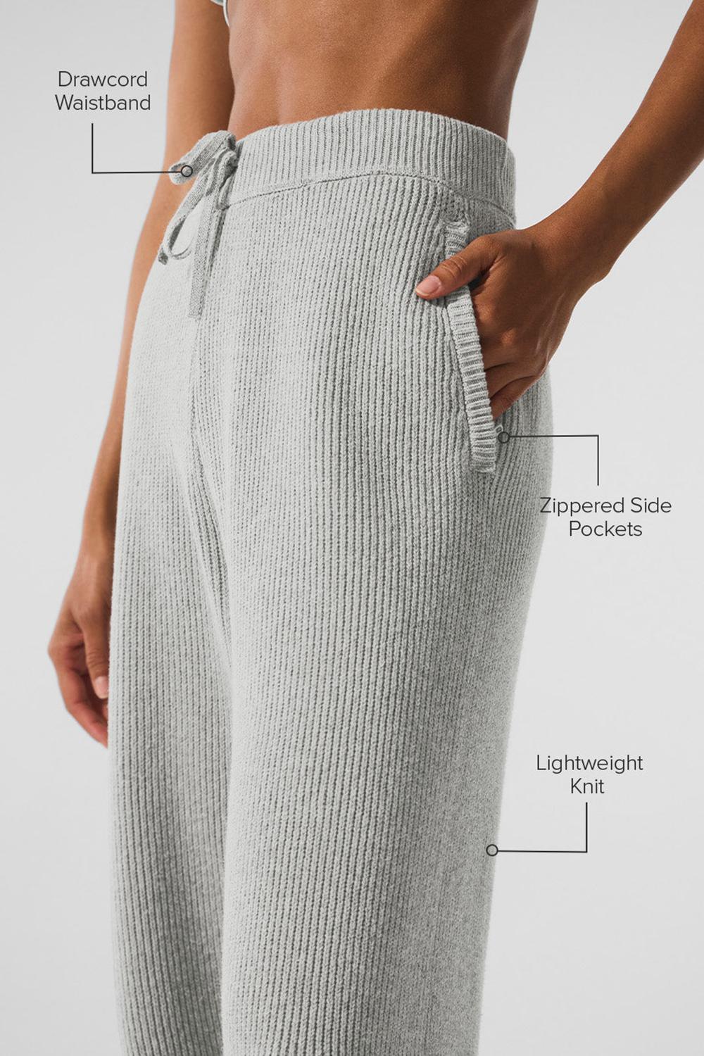 Παντελονι Φορμα γυναικεια Alo Yoga Domain Rib Knit γκρι | Greece  MREZJ-3256