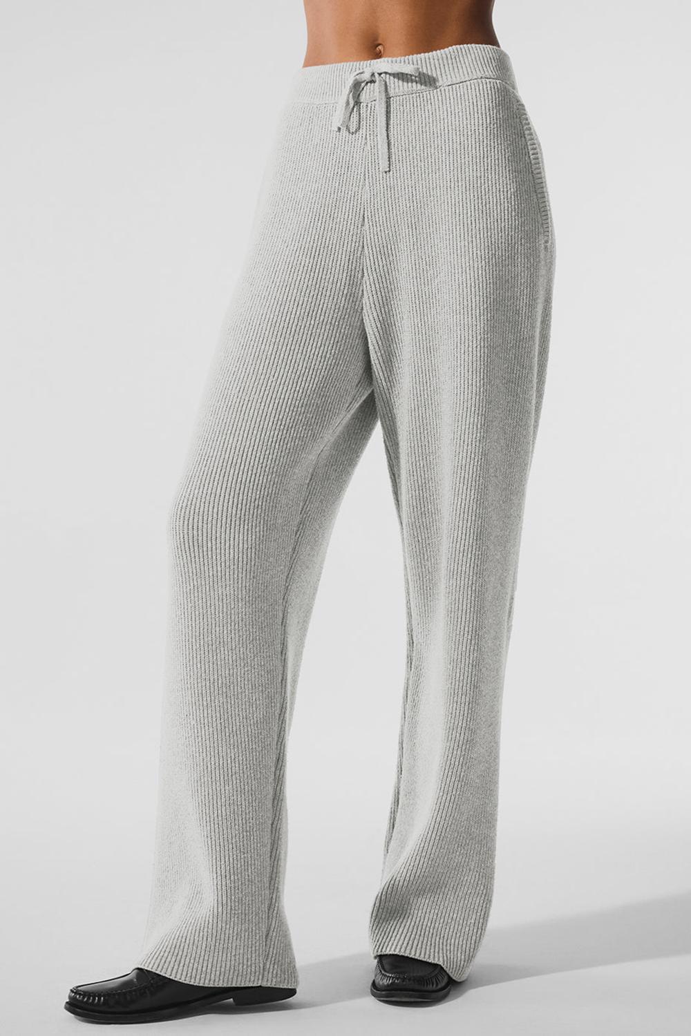 Παντελονι Φορμα γυναικεια Alo Yoga Domain Rib Knit γκρι | Greece  MREZJ-3256