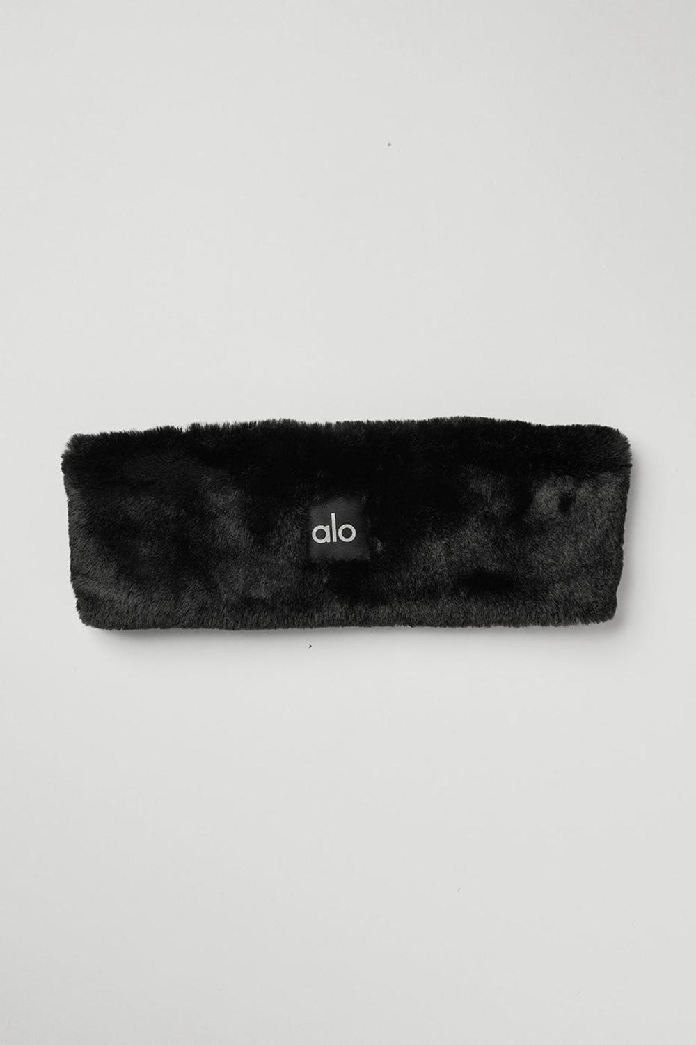 κορδελα μαλλιων γυναικεια Alo Yoga Faux Fur Ear Warmers μαυρα | Greece  SVIEH-6374