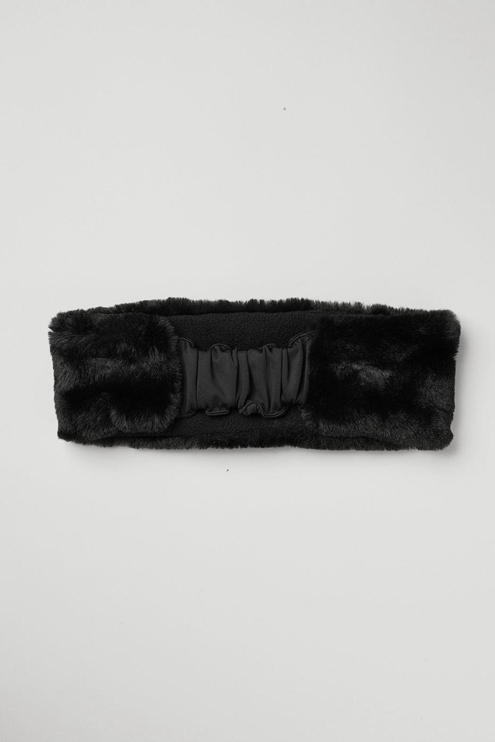 κορδελα μαλλιων γυναικεια Alo Yoga Faux Fur Ear Warmers μαυρα | Greece  SVIEH-6374