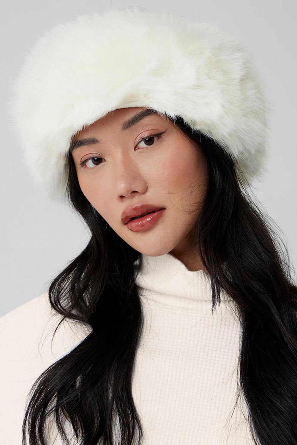 κορδελα μαλλιων γυναικεια Alo Yoga Faux Fur Wintersun Ivory | Greece  VPCFH-6518