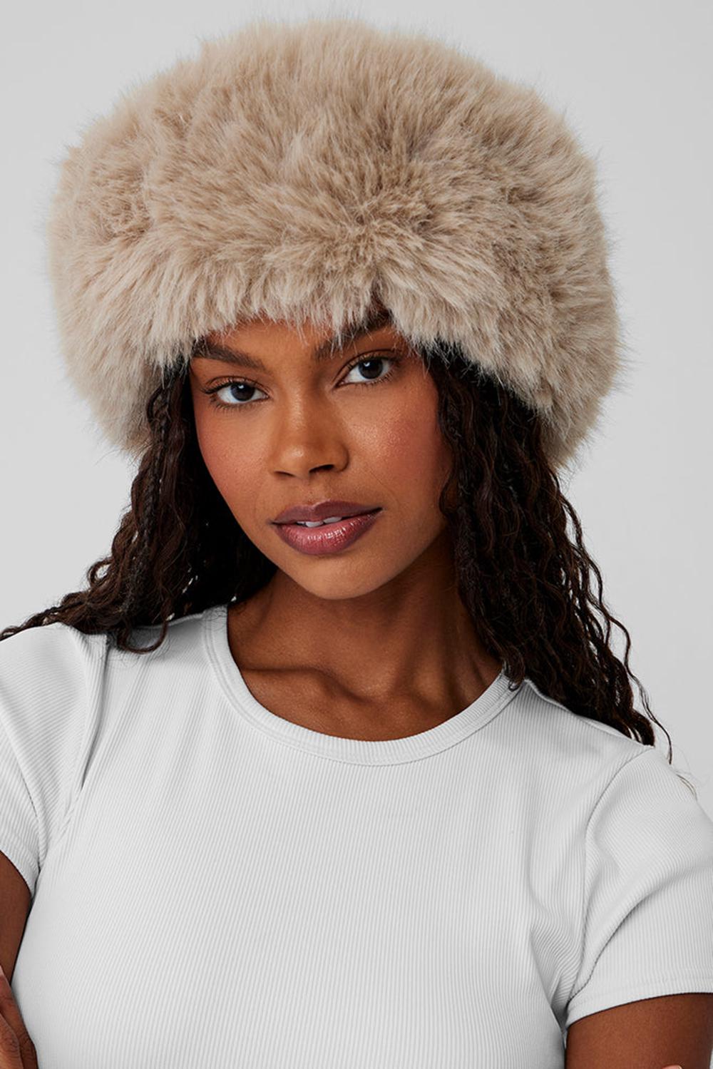 κορδελα μαλλιων γυναικεια Alo Yoga Faux Fur Wintersun Oat | Greece  KPXNF-2435
