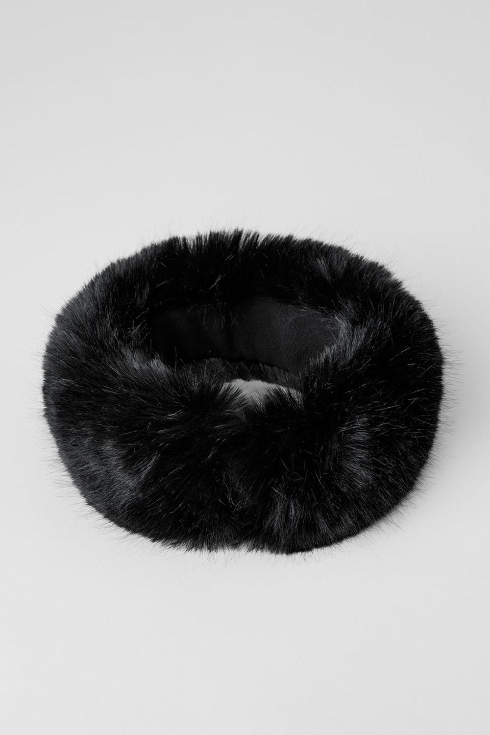 κορδελα μαλλιων γυναικεια Alo Yoga Faux Fur Wintersun μαυρα | Greece  BKPAO-5928