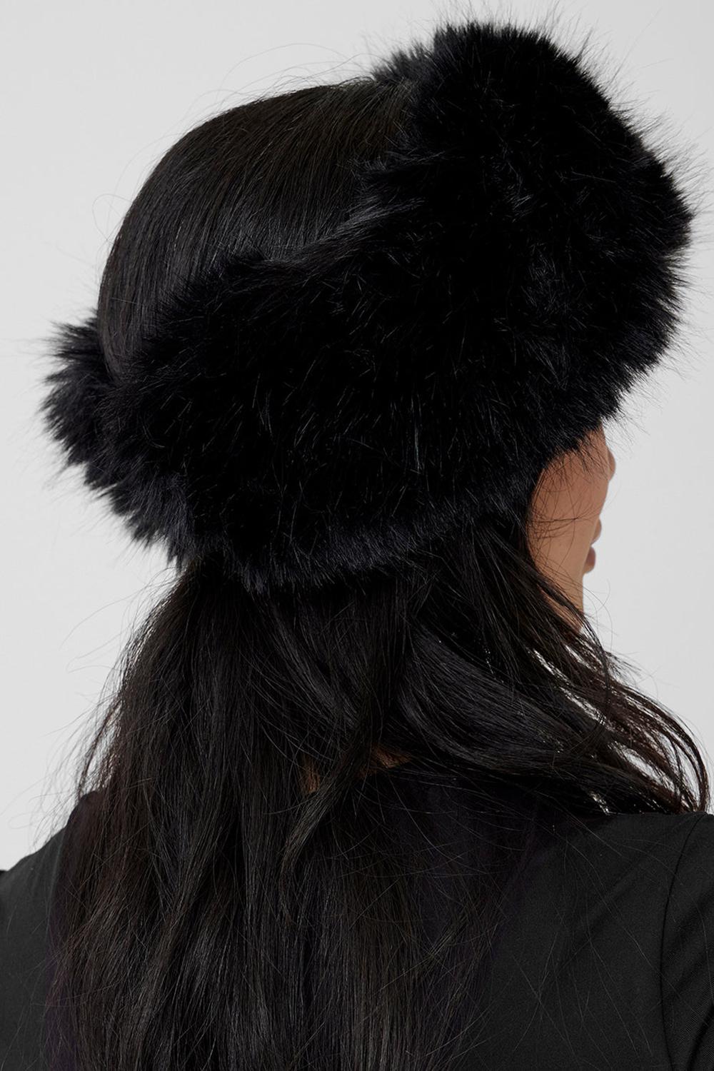 κορδελα μαλλιων γυναικεια Alo Yoga Faux Fur Wintersun μαυρα | Greece  BKPAO-5928