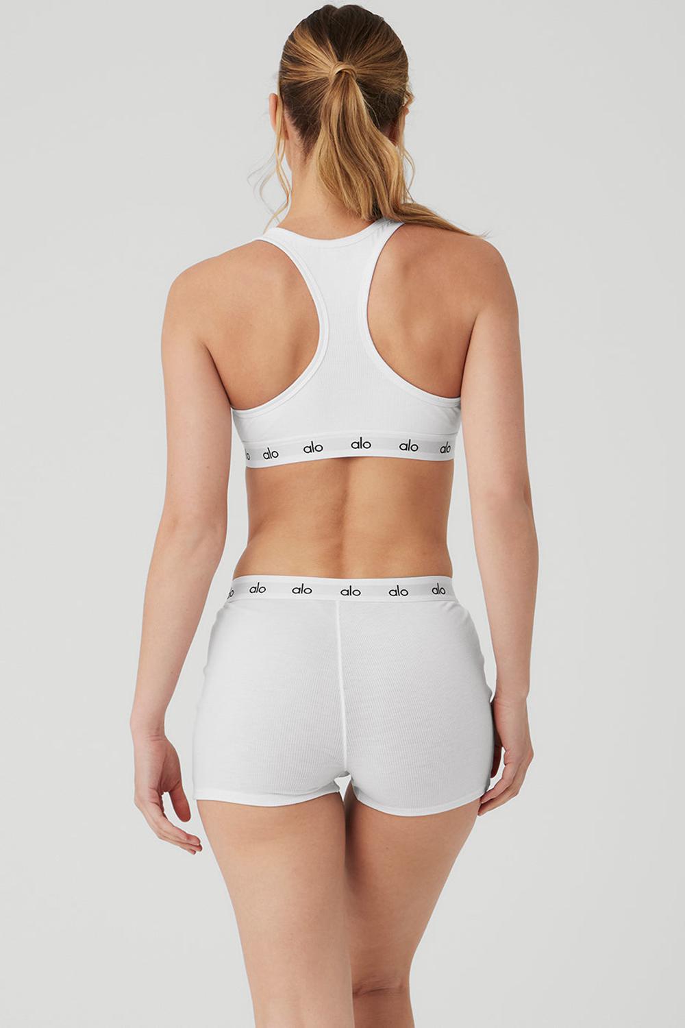 Αθλητικο Σουτιεν γυναικεια Alo Yoga Icon Ribbed Henley ασπρα | Greece  YMJHS-4850
