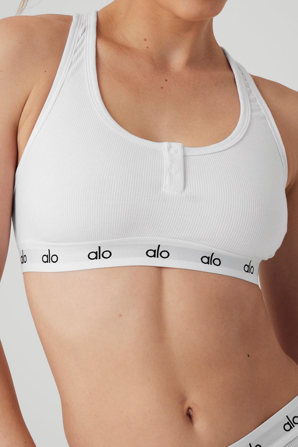 Αθλητικο Σουτιεν γυναικεια Alo Yoga Icon Ribbed Henley ασπρα | Greece  YMJHS-4850