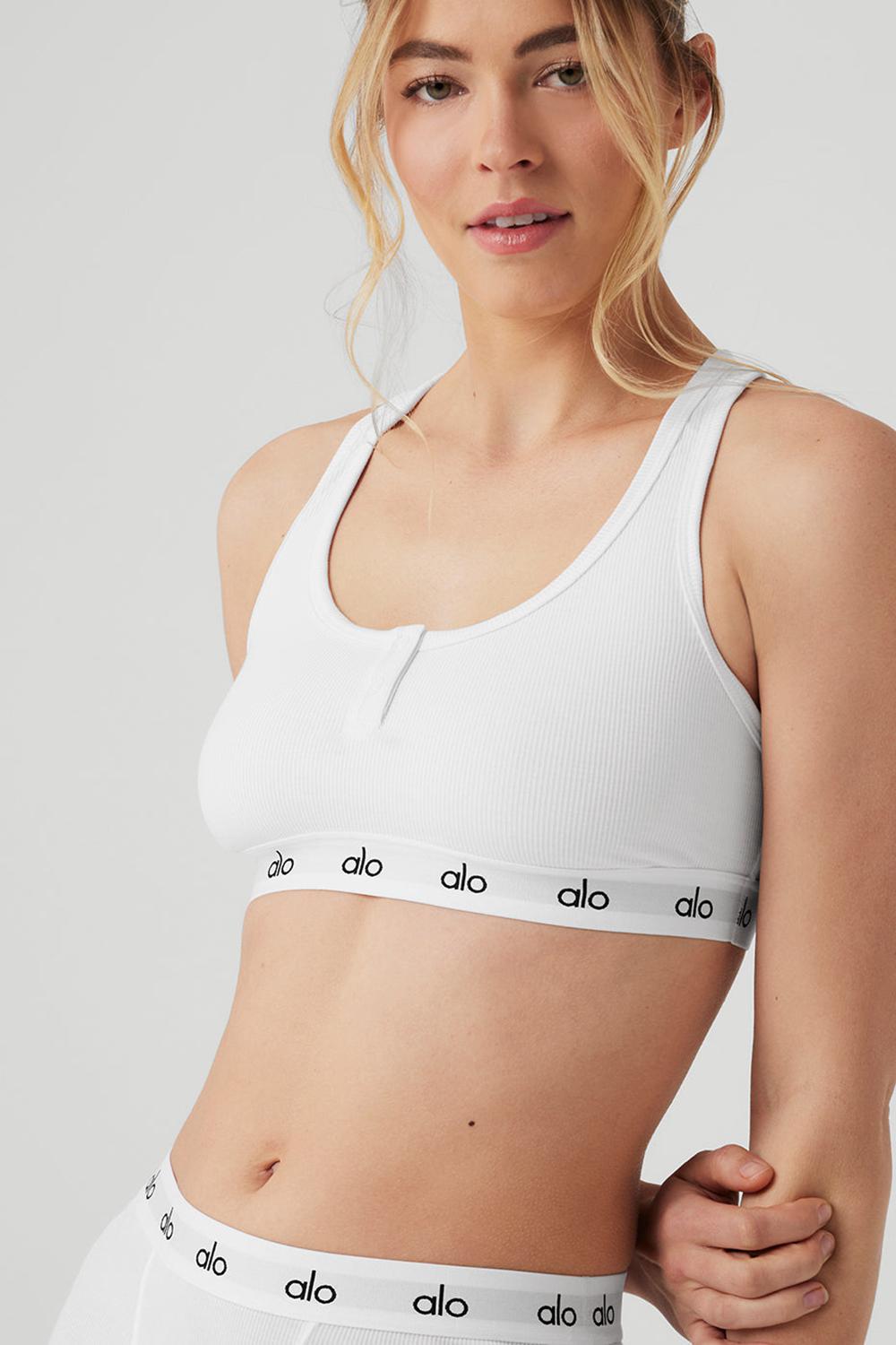 Αθλητικο Σουτιεν γυναικεια Alo Yoga Icon Ribbed Henley ασπρα | Greece  YMJHS-4850