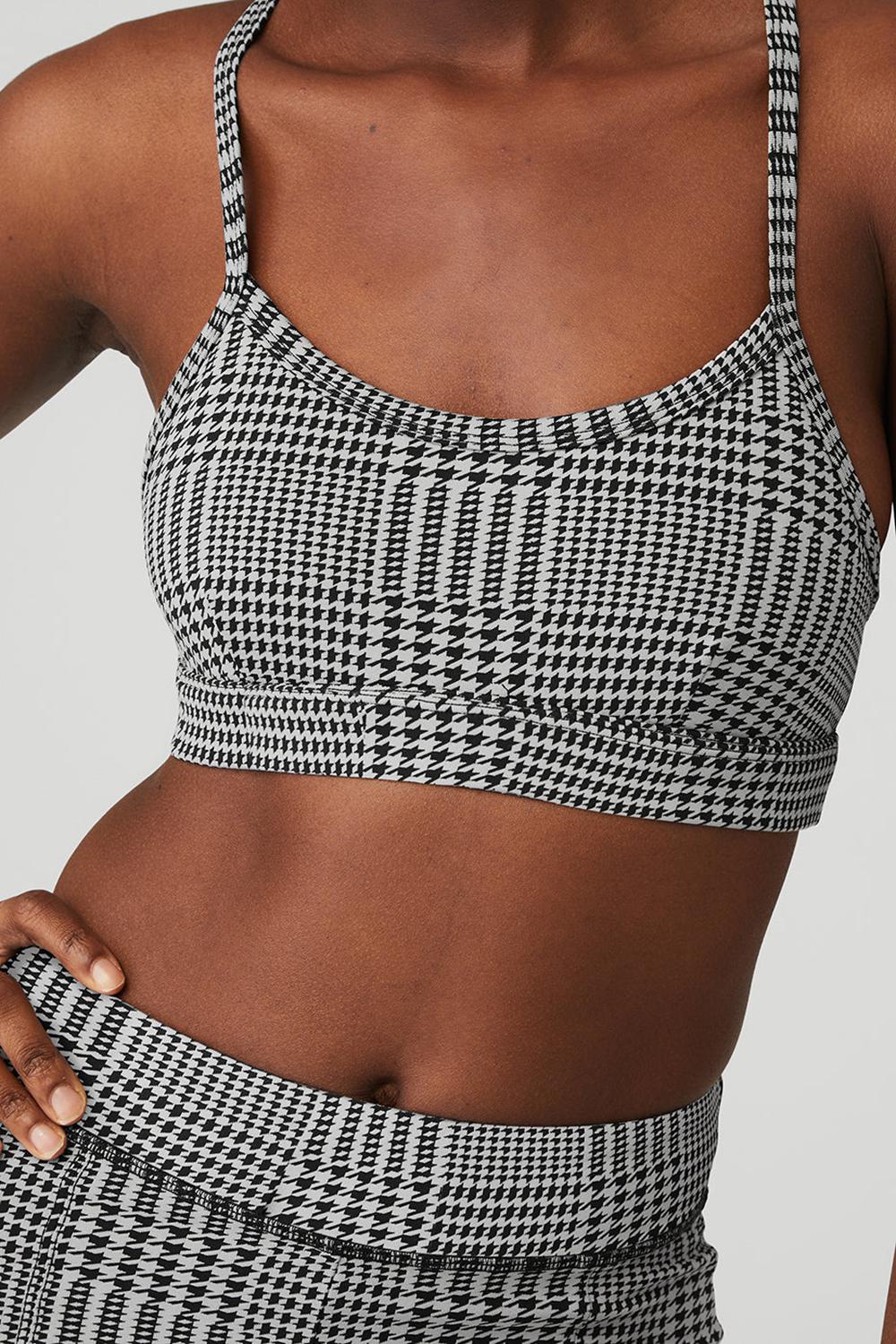 Αθλητικο Σουτιεν γυναικεια Alo Yoga Jacquard Glenplaid Gratitude Τιτάνιο μαυρα | Greece  PCTXA-7406