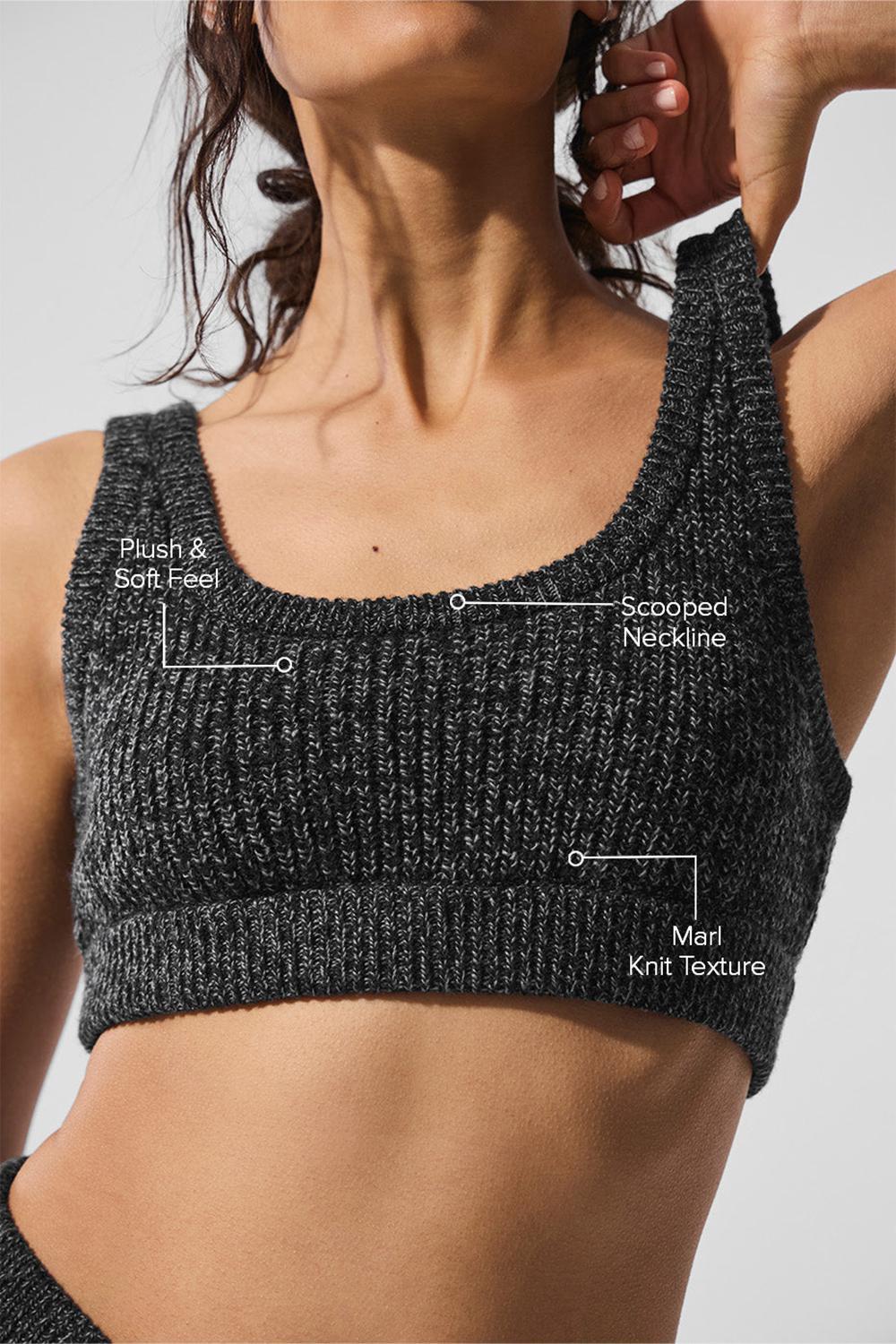 Αθλητικο Σουτιεν γυναικεια Alo Yoga Marl Sweater μαυρα | Greece  BDIOV-4026