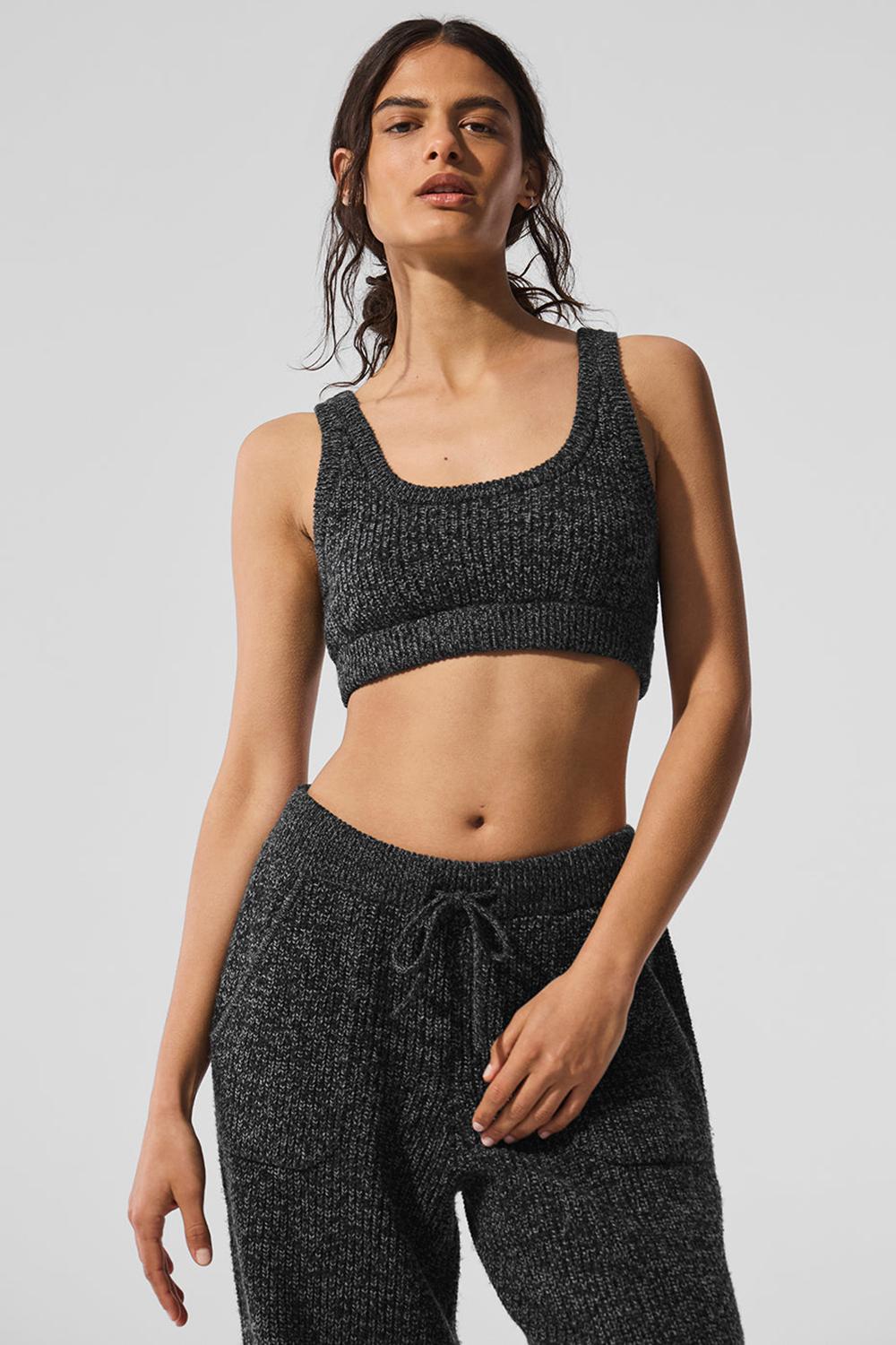 Αθλητικο Σουτιεν γυναικεια Alo Yoga Marl Sweater μαυρα | Greece  BDIOV-4026