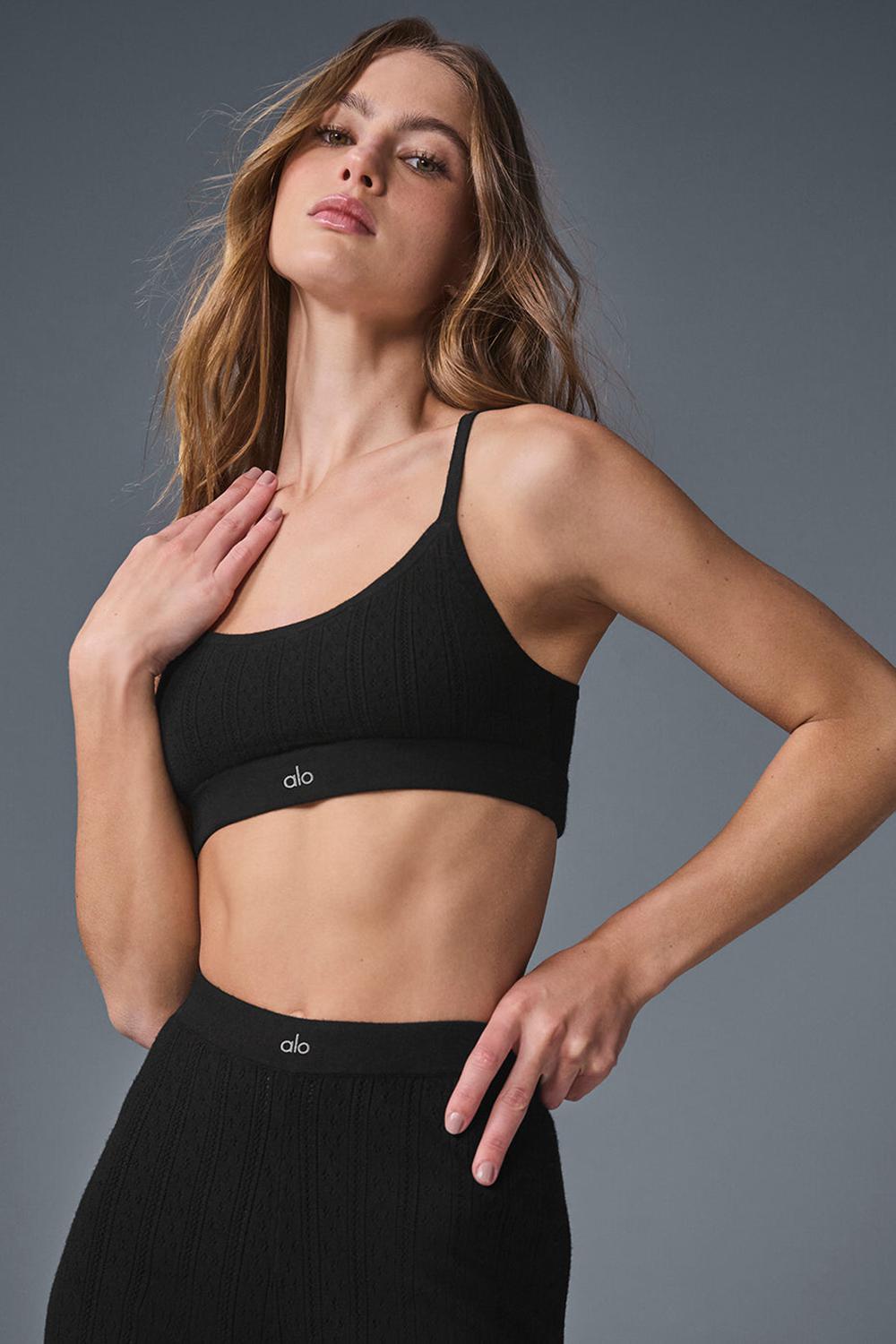 Αθλητικο Σουτιεν γυναικεια Alo Yoga Pointelle Sweater Be Mine μαυρα | Greece  IKNZW-7213