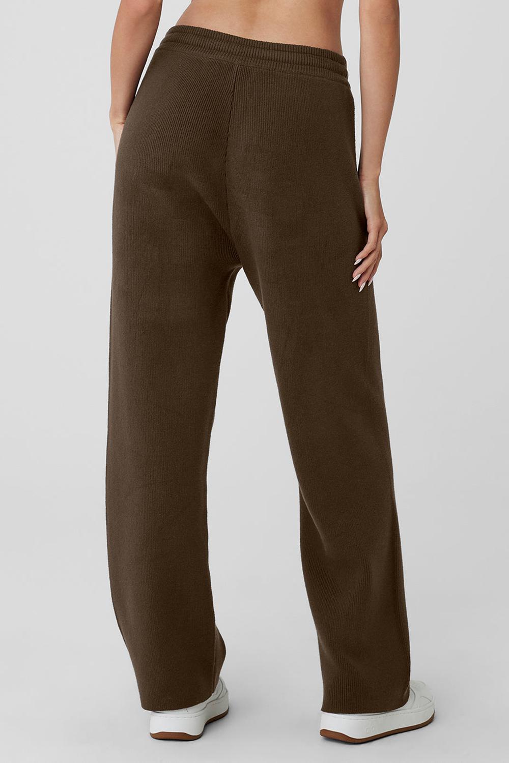 Παντελονι Φορμα γυναικεια Alo Yoga Scholar Straight Leg Espresso | Greece  KVDFS-2035
