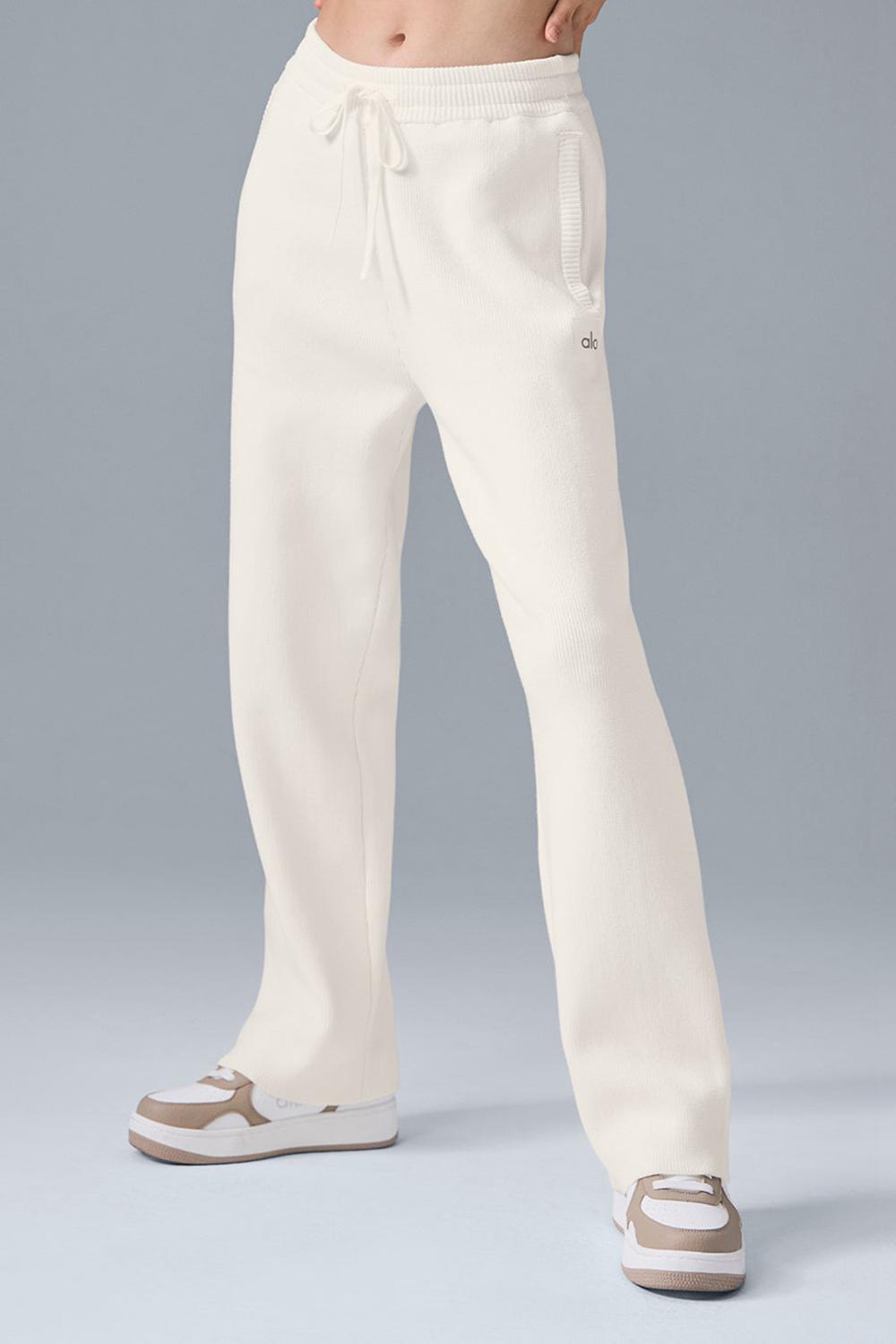 Παντελονι Φορμα γυναικεια Alo Yoga Scholar Straight Leg Ivory | Greece  YHPTO-2058