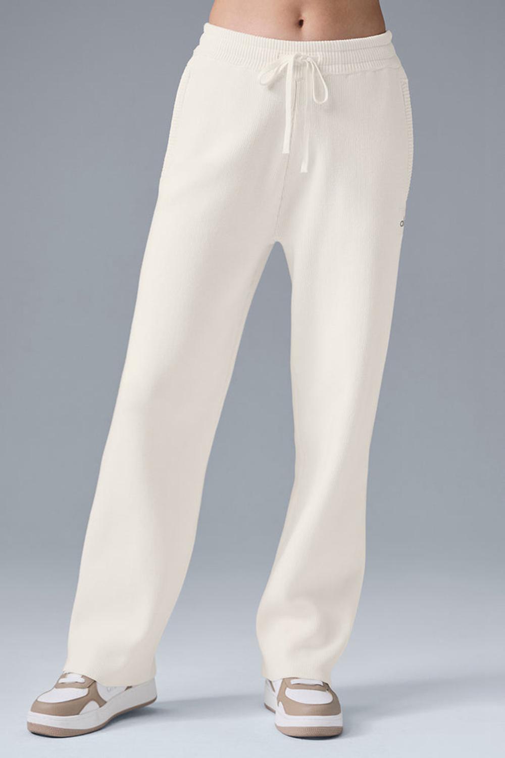 Παντελονι Φορμα γυναικεια Alo Yoga Scholar Straight Leg Ivory | Greece  YHPTO-2058