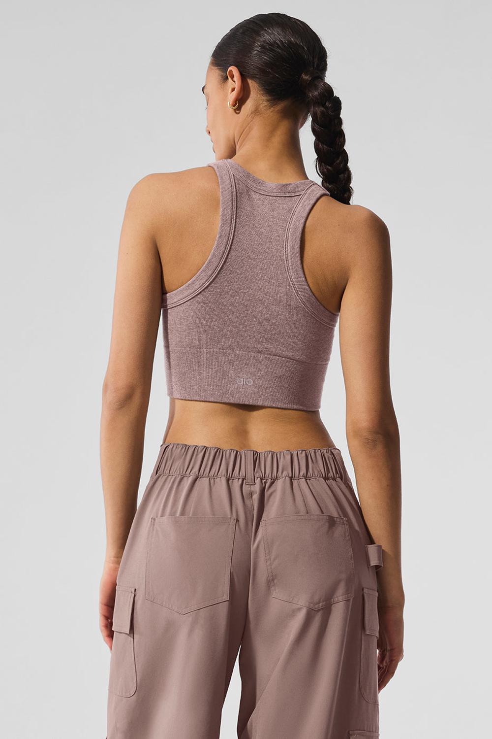 Αθλητικο Σουτιεν γυναικεια Alo Yoga Seamless Delight High Neck Mushroom Heather | Greece  EFZBO-2983