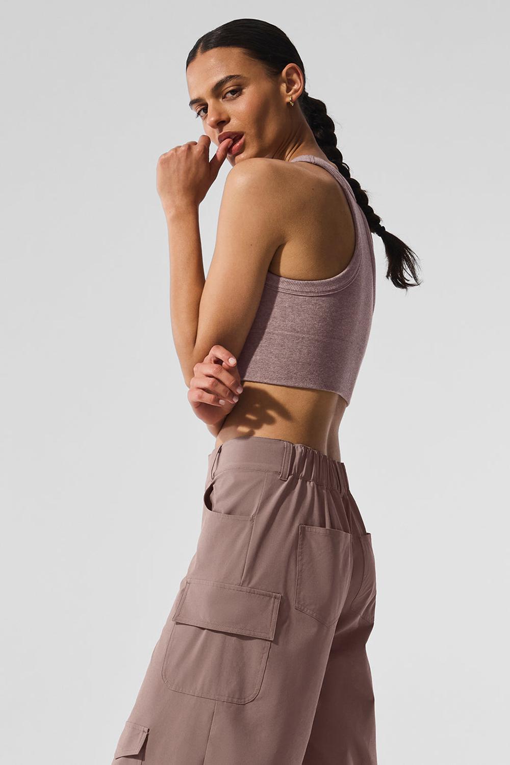 Αθλητικο Σουτιεν γυναικεια Alo Yoga Seamless Delight High Neck Mushroom Heather | Greece  EFZBO-2983