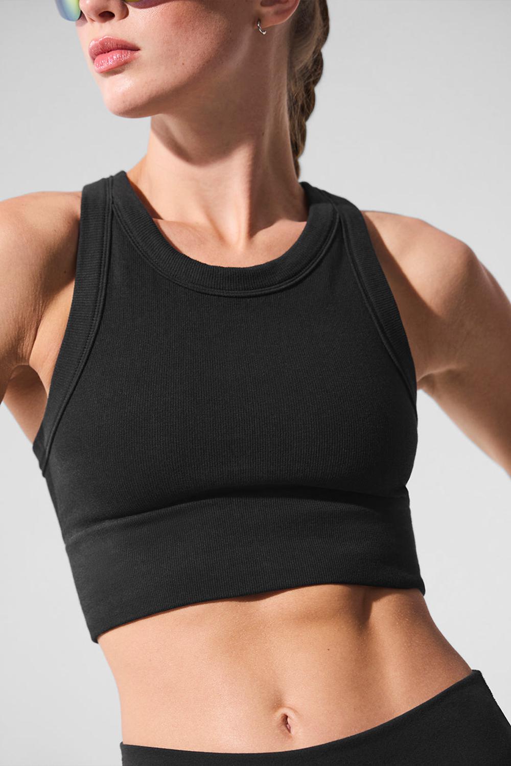 Αθλητικο Σουτιεν γυναικεια Alo Yoga Seamless Delight High Neck μαυρα | Greece  ZUBCL-4160
