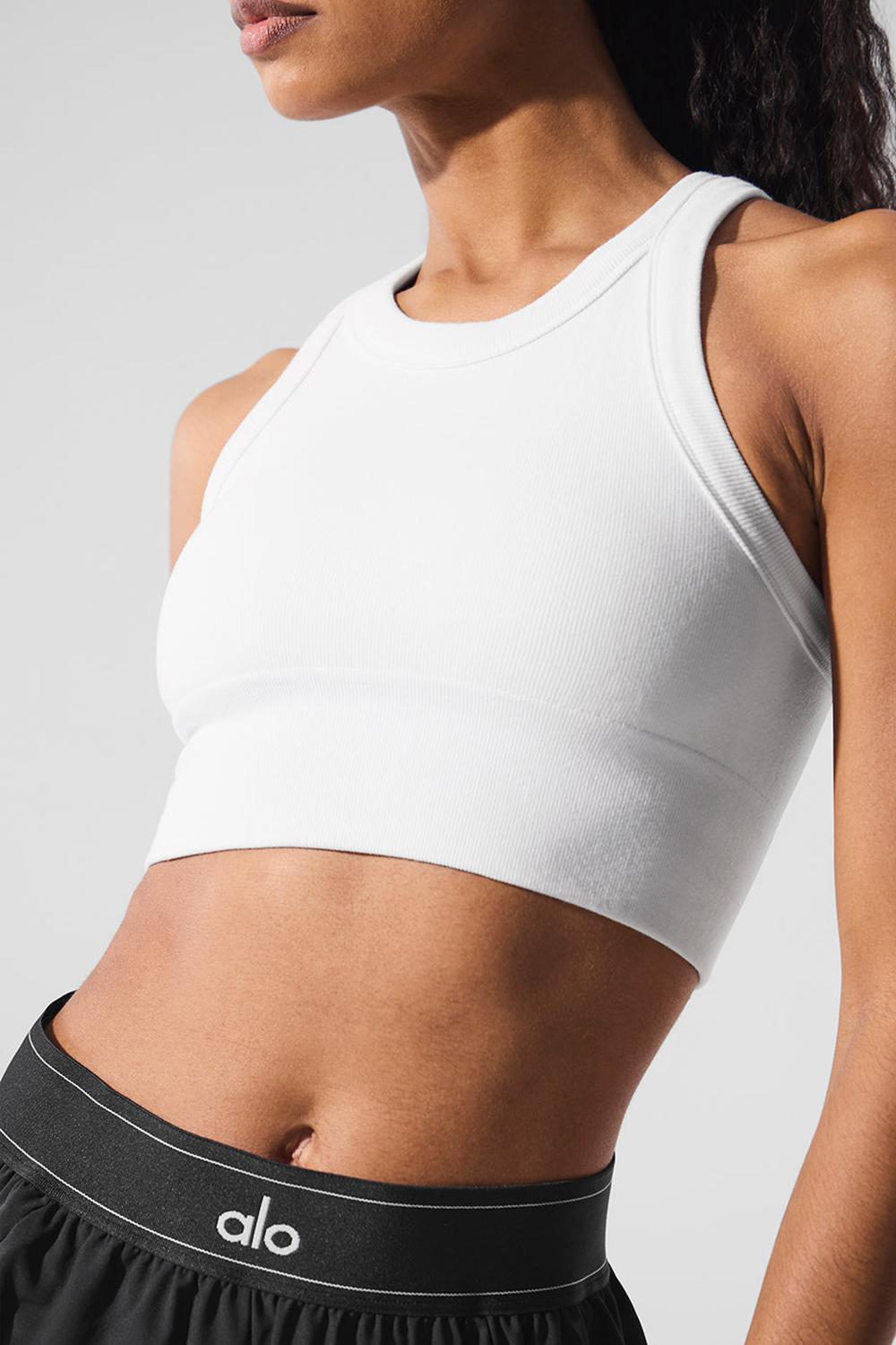 Αθλητικο Σουτιεν γυναικεια Alo Yoga Seamless Delight High Neck ασπρα | Greece  HKVCW-7389