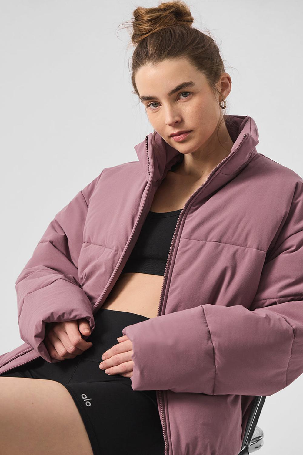 Μπουφαν Φουσκωτο γυναικεια Alo Yoga Stretch Woven Street Woodrose | Greece  QRBVG-8413