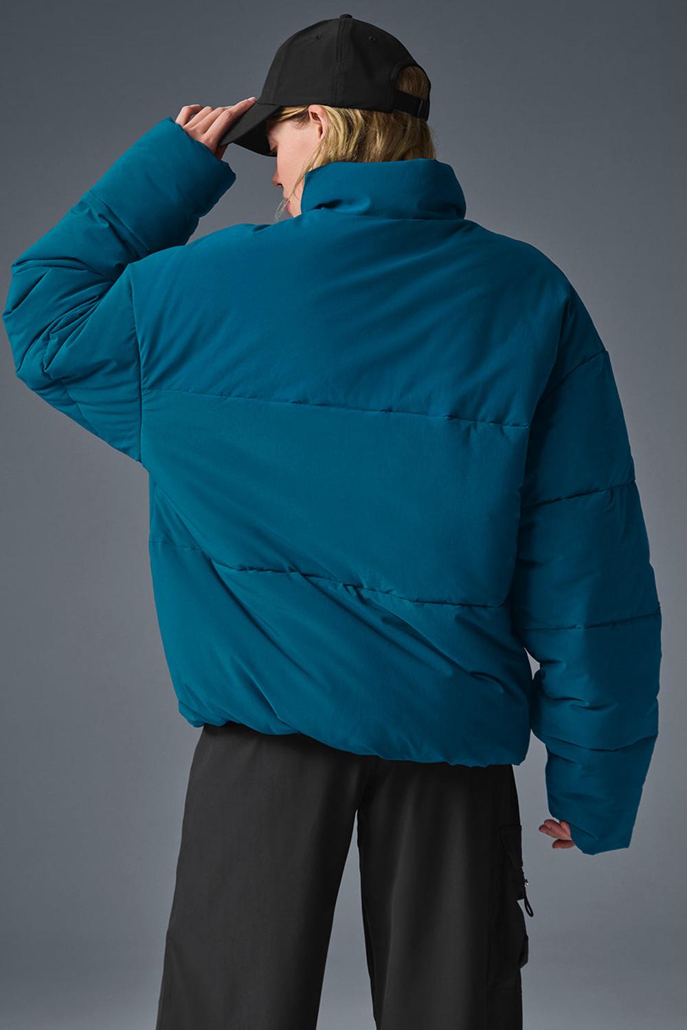 Μπουφαν Φουσκωτο γυναικεια Alo Yoga Stretch Woven Street μπλε | Greece  BLMIN-9032