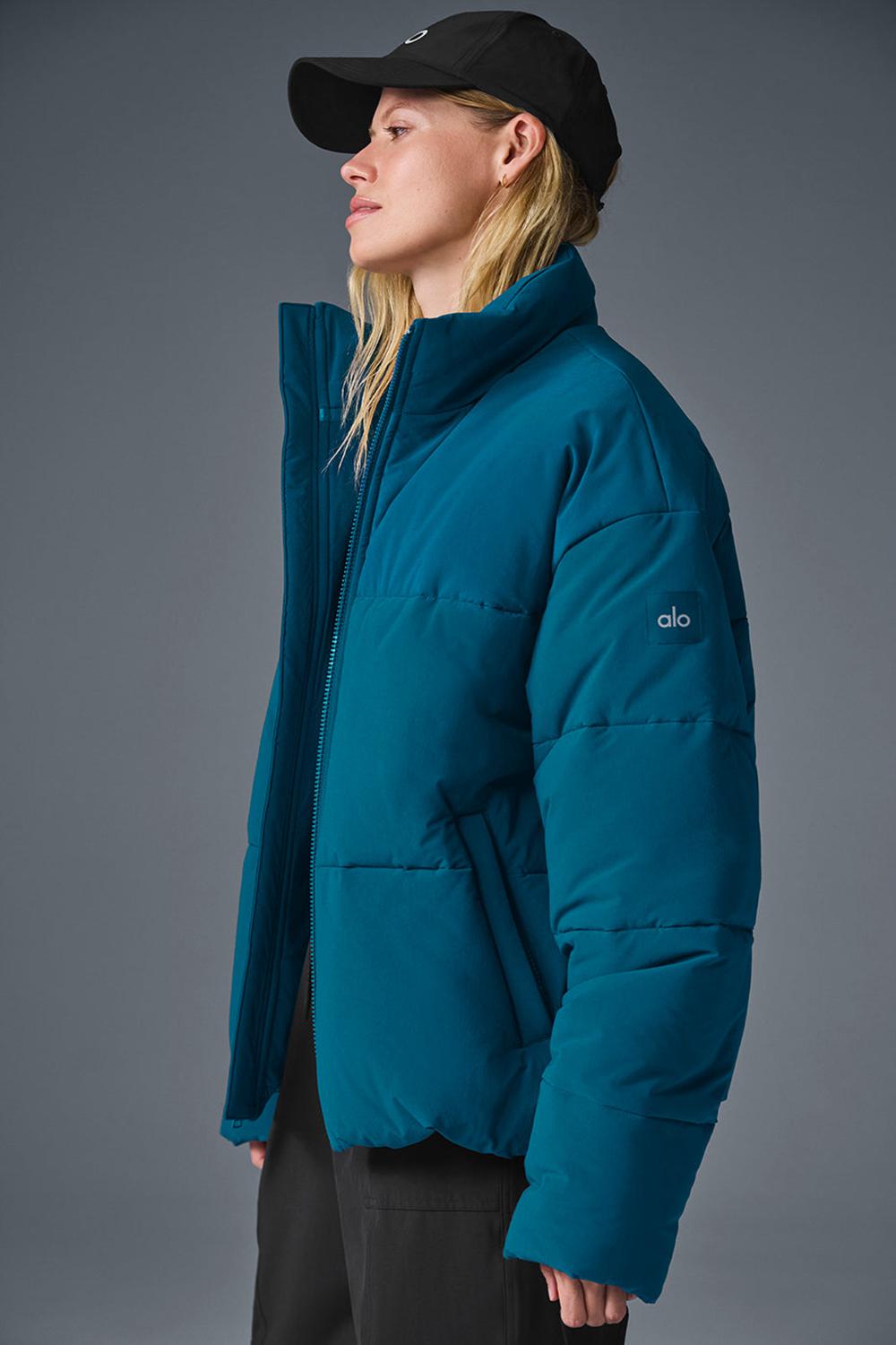 Μπουφαν Φουσκωτο γυναικεια Alo Yoga Stretch Woven Street μπλε | Greece  BLMIN-9032