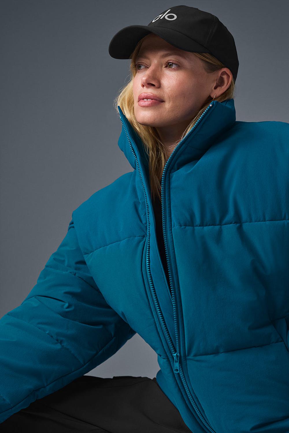 Μπουφαν Φουσκωτο γυναικεια Alo Yoga Stretch Woven Street μπλε | Greece  BLMIN-9032