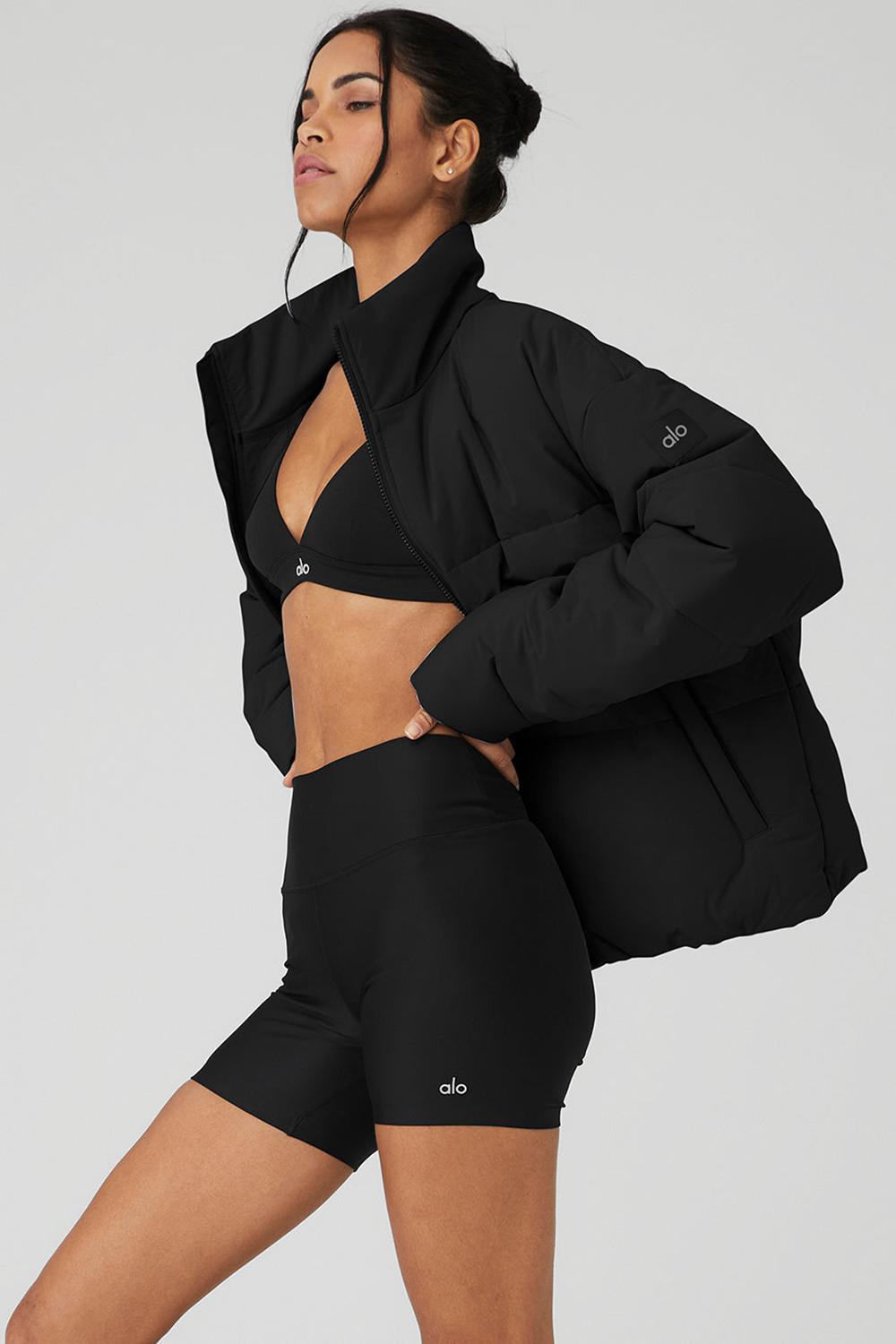 Μπουφαν Φουσκωτο γυναικεια Alo Yoga Stretch Woven Street μαυρα | Greece  WVZMF-3587