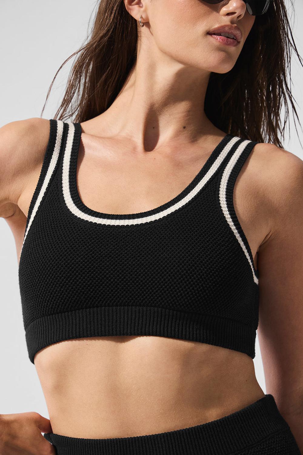 Αθλητικο Σουτιεν γυναικεια Alo Yoga Tennis Club Sweater Knit μαυρα | Greece  LPSWN-7580