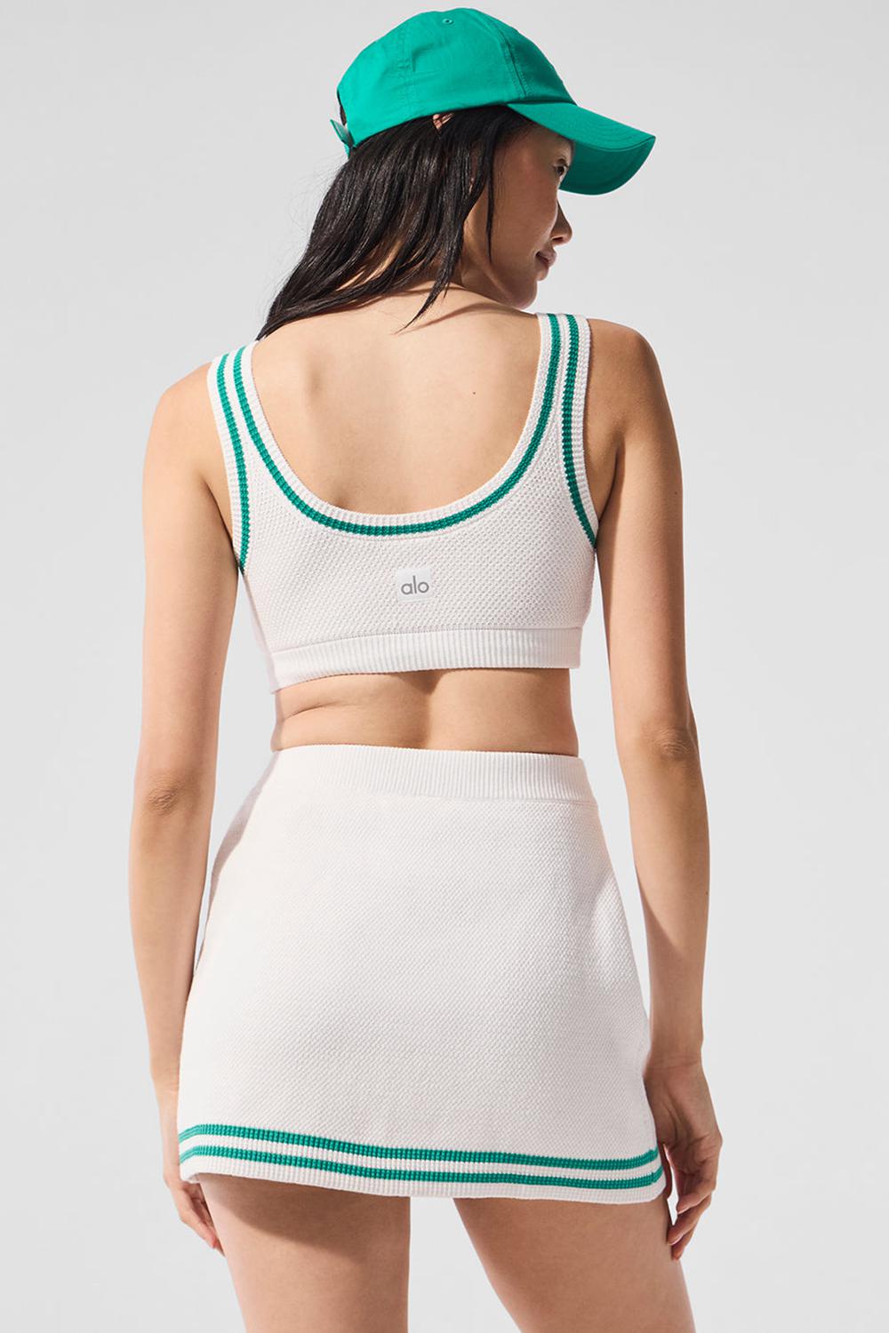 Αθλητικο Σουτιεν γυναικεια Alo Yoga Tennis Club Sweater Knit ασπρα πρασινο | Greece  NDBFA-6853