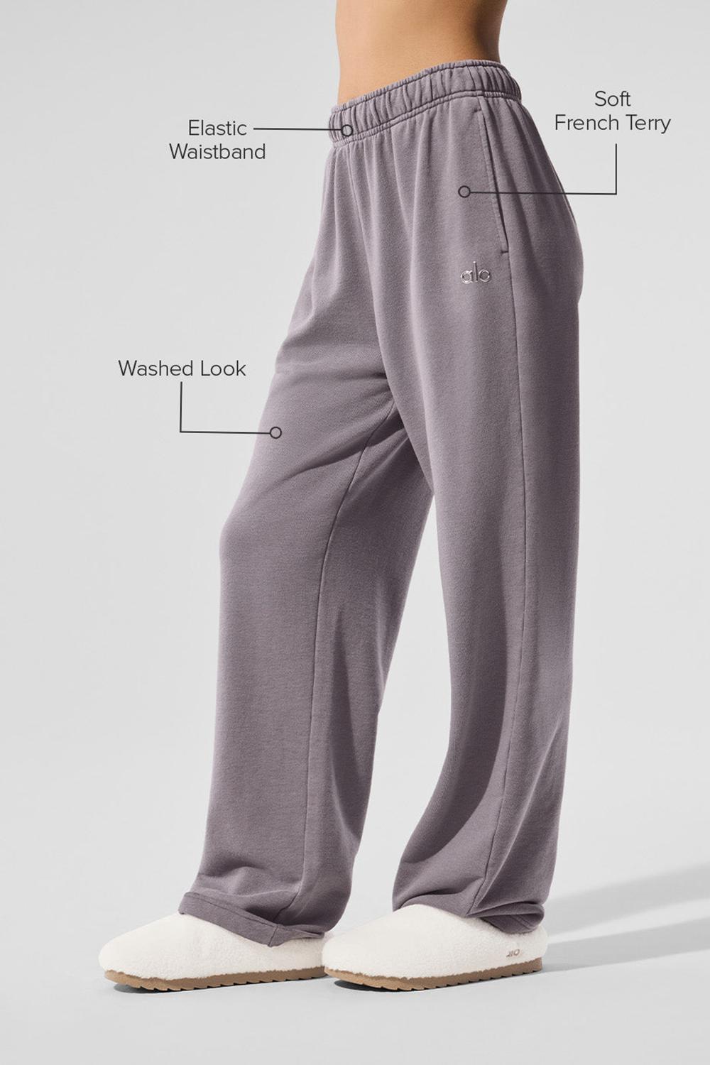 Παντελονι Φορμα γυναικεια Alo Yoga Washed Accolade Straight Leg γκρι ανοιχτο μπλε | Greece  XZRGF-5174