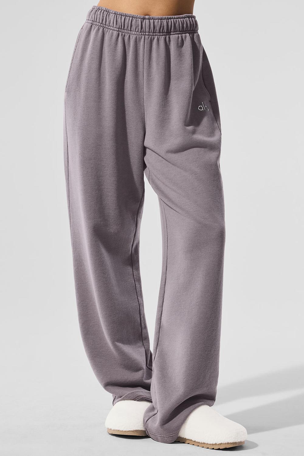 Παντελονι Φορμα γυναικεια Alo Yoga Washed Accolade Straight Leg γκρι ανοιχτο μπλε | Greece  XZRGF-5174