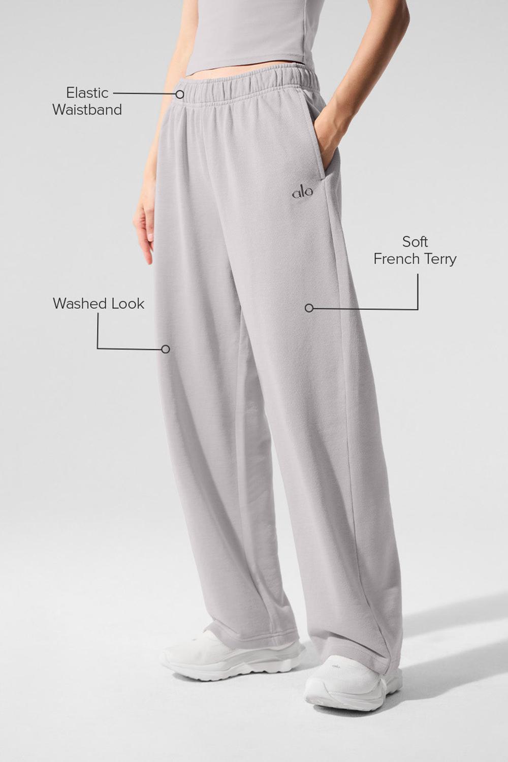 Παντελονι Φορμα γυναικεια Alo Yoga Washed Accolade Straight Leg γκρι ανοιχτο μπλε | Greece  EMPRL-7204