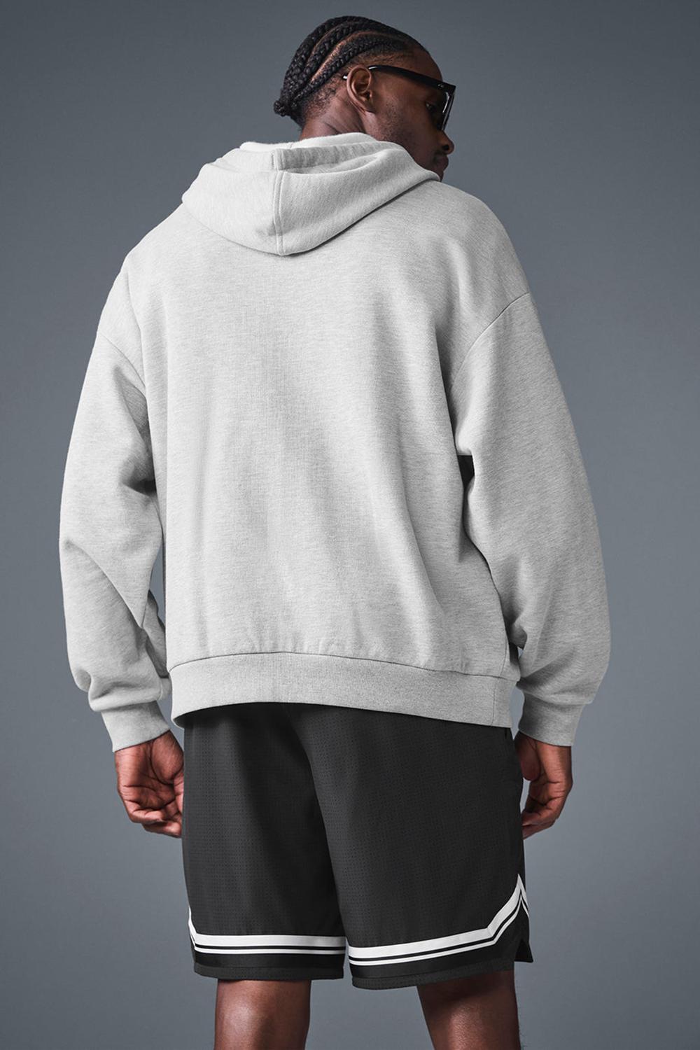 Φουτερ με Κουκουλα ανδρικα Alo Yoga Accolade Full Zip γκρι | Greece  OZTUI-1769