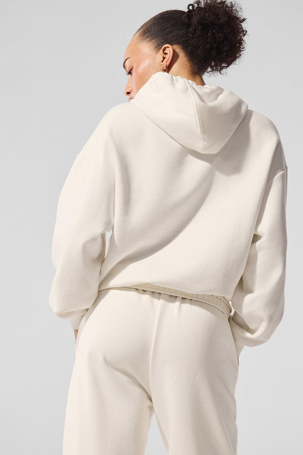 Φουτερ με Κουκουλα γυναικεια Alo Yoga Accolade Ivory | Greece  EDIOT-9364