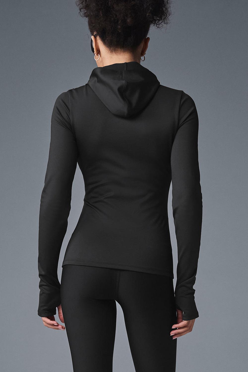 Φουτερ με Κουκουλα γυναικεια Alo Yoga Airlift Winter Warm Runner μαυρα | Greece  QESYO-0549
