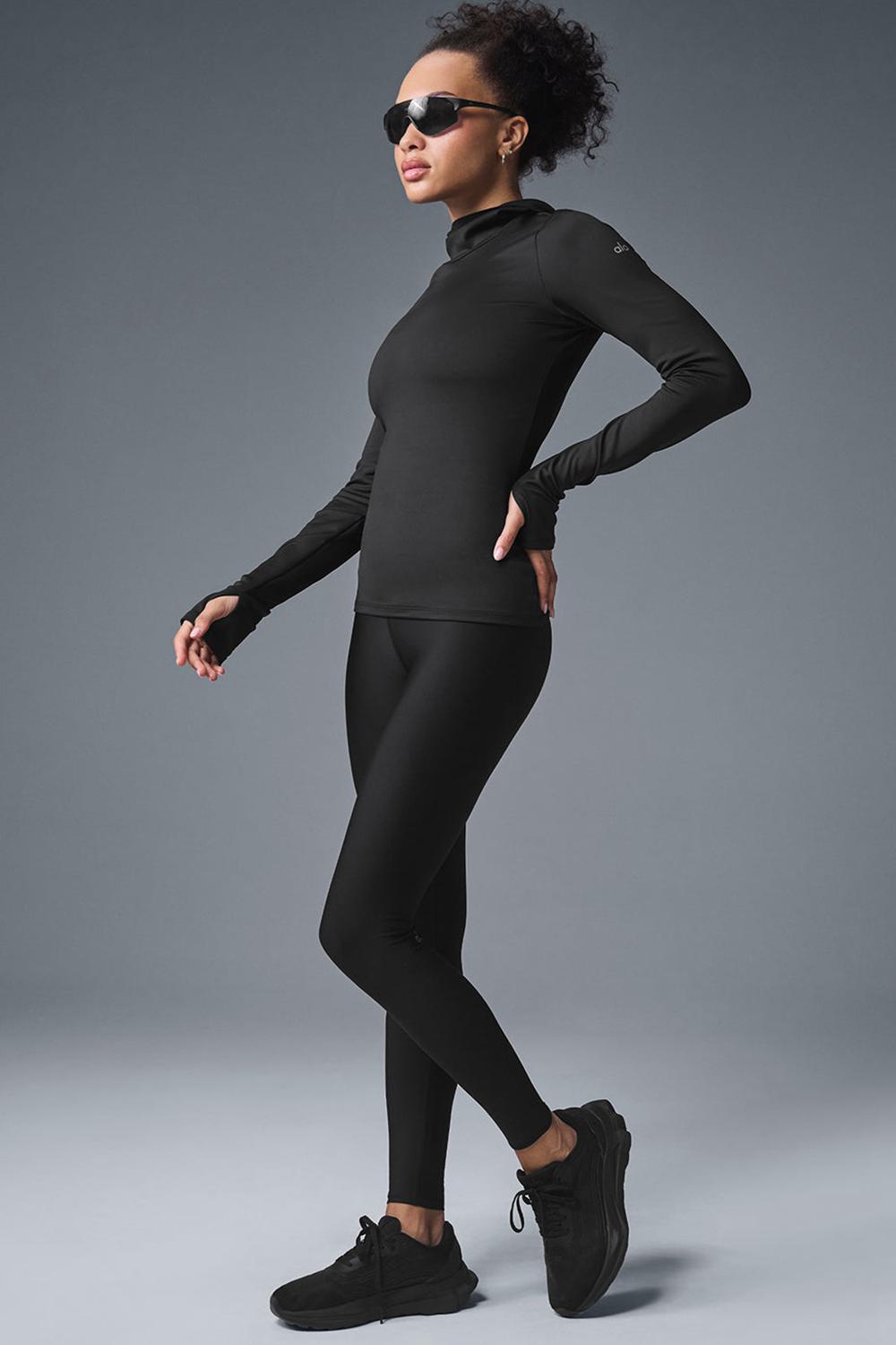 Φουτερ με Κουκουλα γυναικεια Alo Yoga Airlift Winter Warm Runner μαυρα | Greece  QESYO-0549