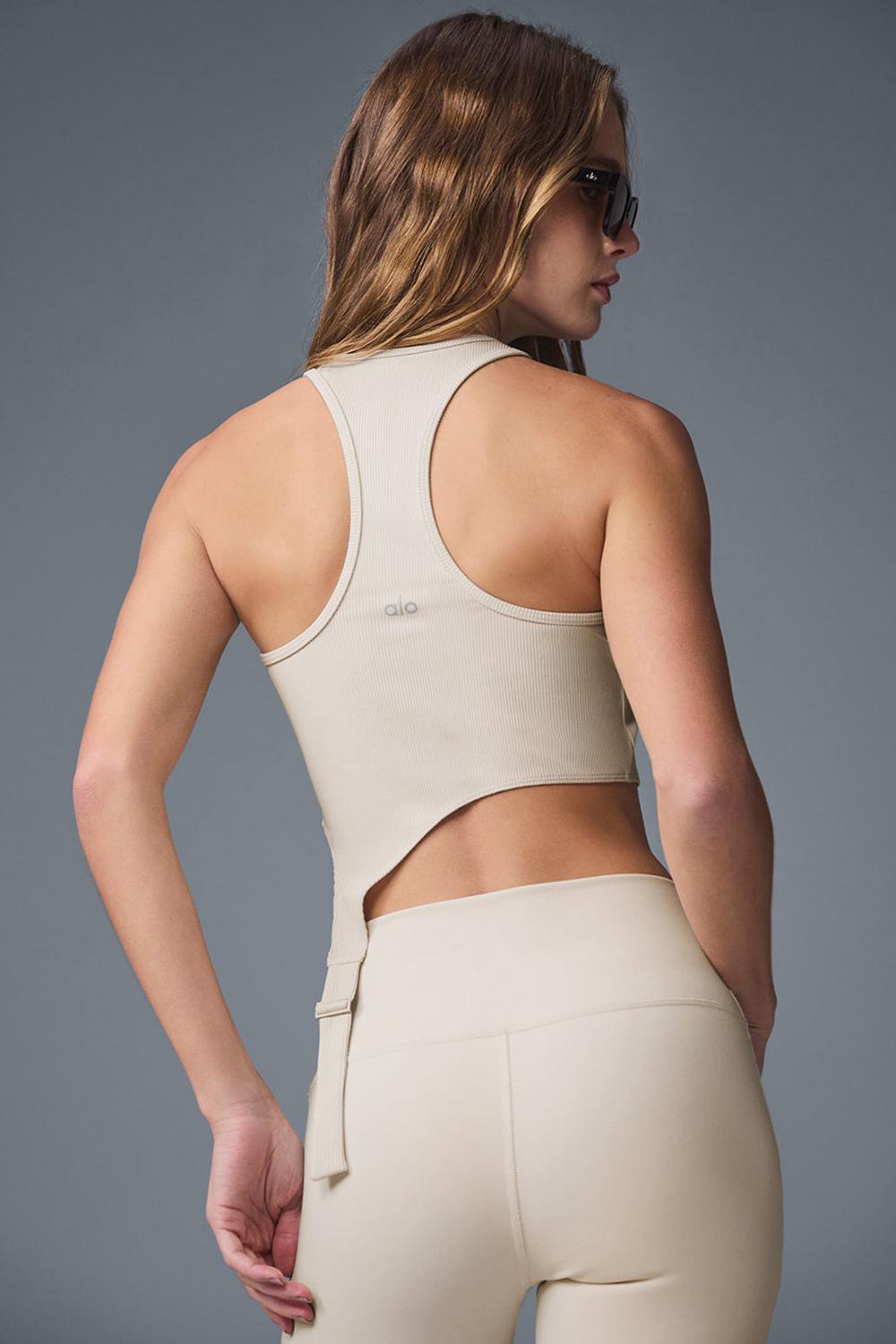 φανελακια για τρεξιμο γυναικεια Alo Yoga Alosoft Ribbed Revelation Oat Milk | Greece  FWVJC-5240